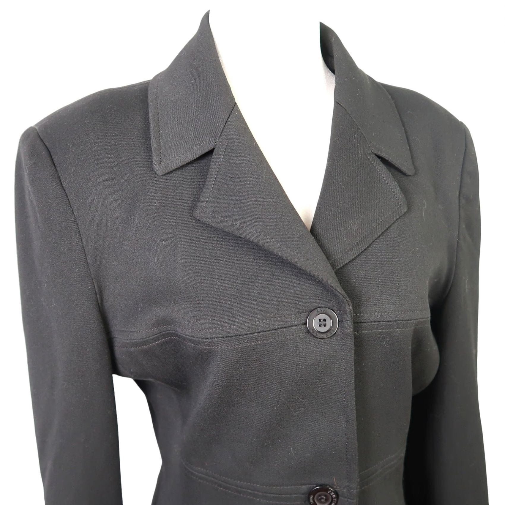 Vintage Vertigo Paris Blazer Jacket Black Button Front Women M Shirt? Size M / US 6-8 / IT 42-44 - 2 Thumbnail