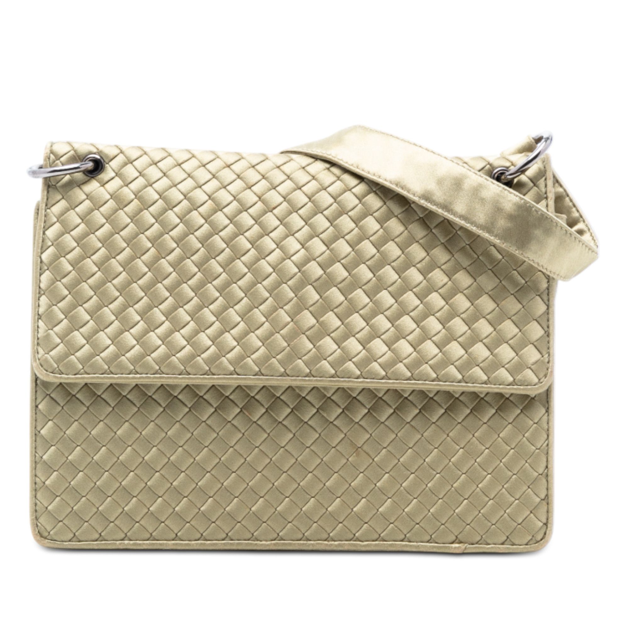 Bottega Veneta Bottega Veneta Satin Intrecciato Flap Shoulder Bag Size ONE SIZE - 1 Thumbnail