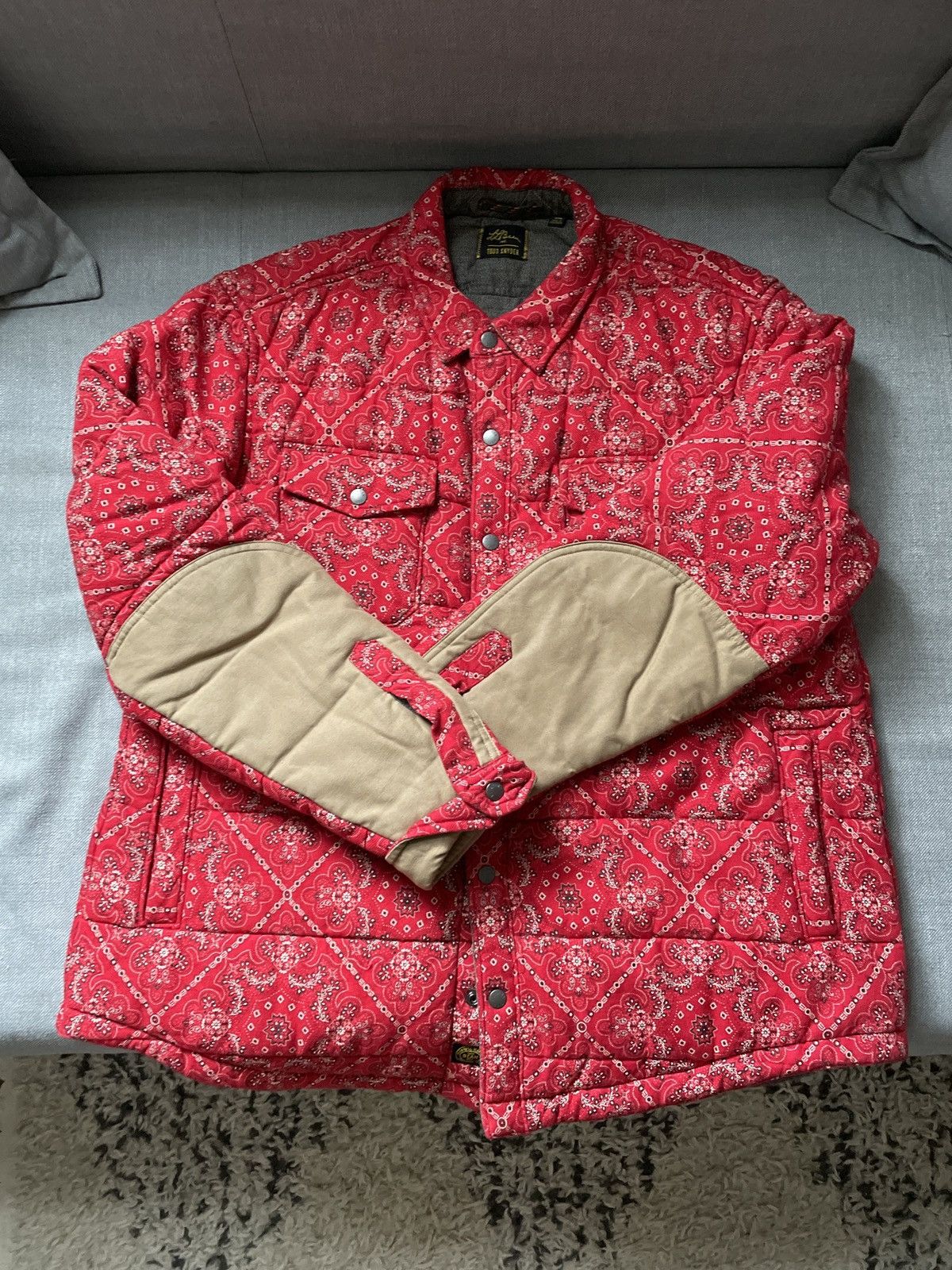 image of Todd Snyder X Ll Bean Bandanna Pattern Jacket in Red, Men's (Size 2XL)