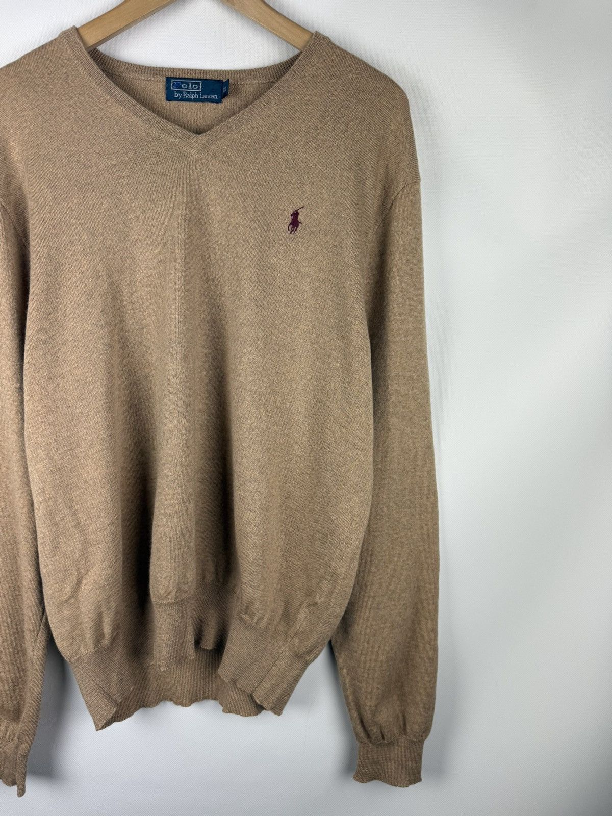 Polo Ralph Lauren Polo By Ralph Lauren Vintage Wool V-neck Sweater Pullover Size US XL / EU 56 / 4 - 3 Thumbnail