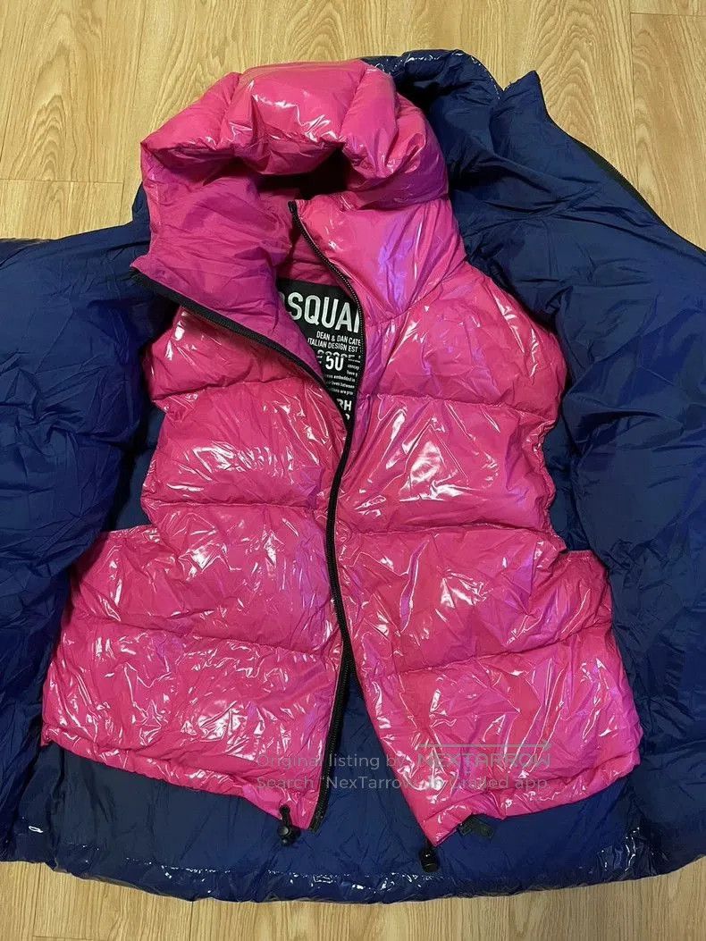Dsquared2 DSquared2 Blue Puffer Jacket with Pink Lining. Size US L / EU 52-54 / 3 - 5 Thumbnail
