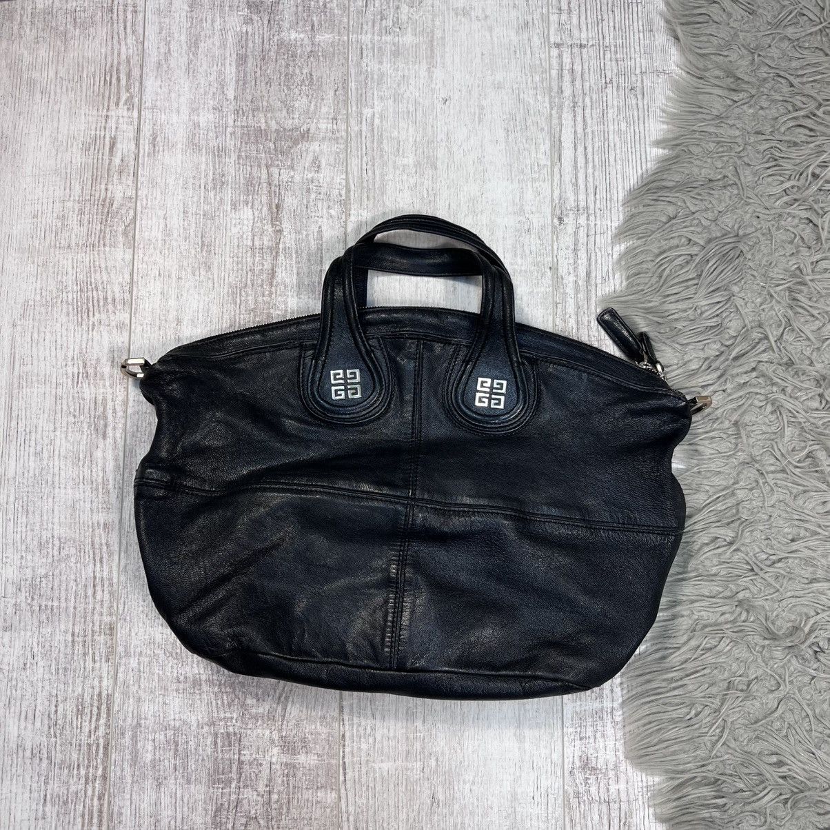 GIVENCHY Nightingale 2WAY Handbag Black Leather Zipper Y2K