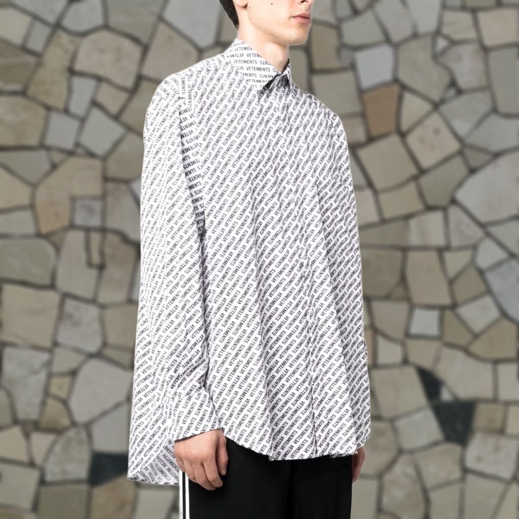 Vetements VETEMENTS Oversized Button-down Long Sleeve Printed Shirt DEFECT!! Size S C11 Shirt Men White Size US S / EU 44-46 / 1 - 1 Thumbnail