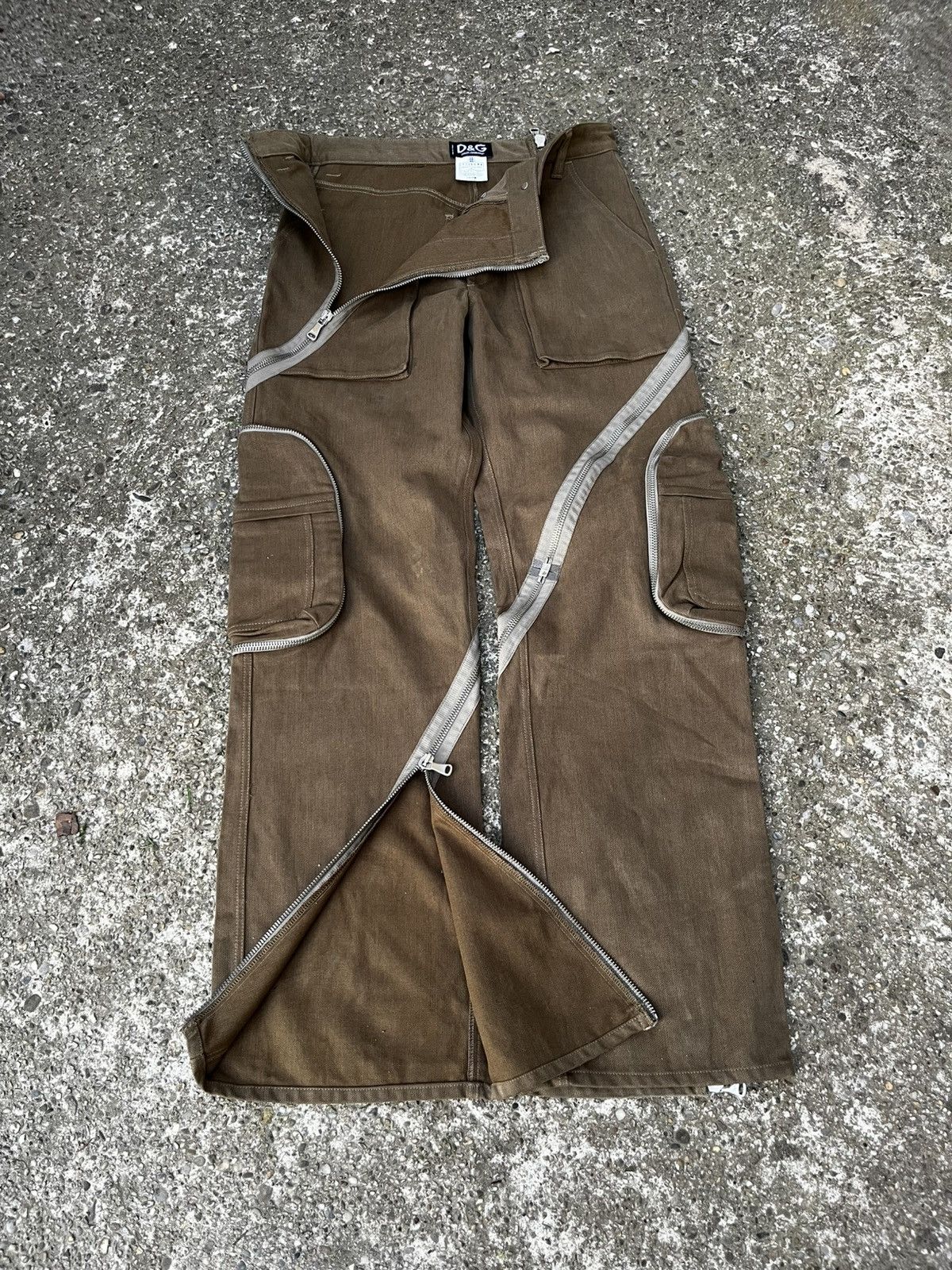 Dolce & Gabbana AW2003 Dolce & Gabbana tornado cargo zipper pants archive Size US 32 / EU 48 - 1 Thumbnail