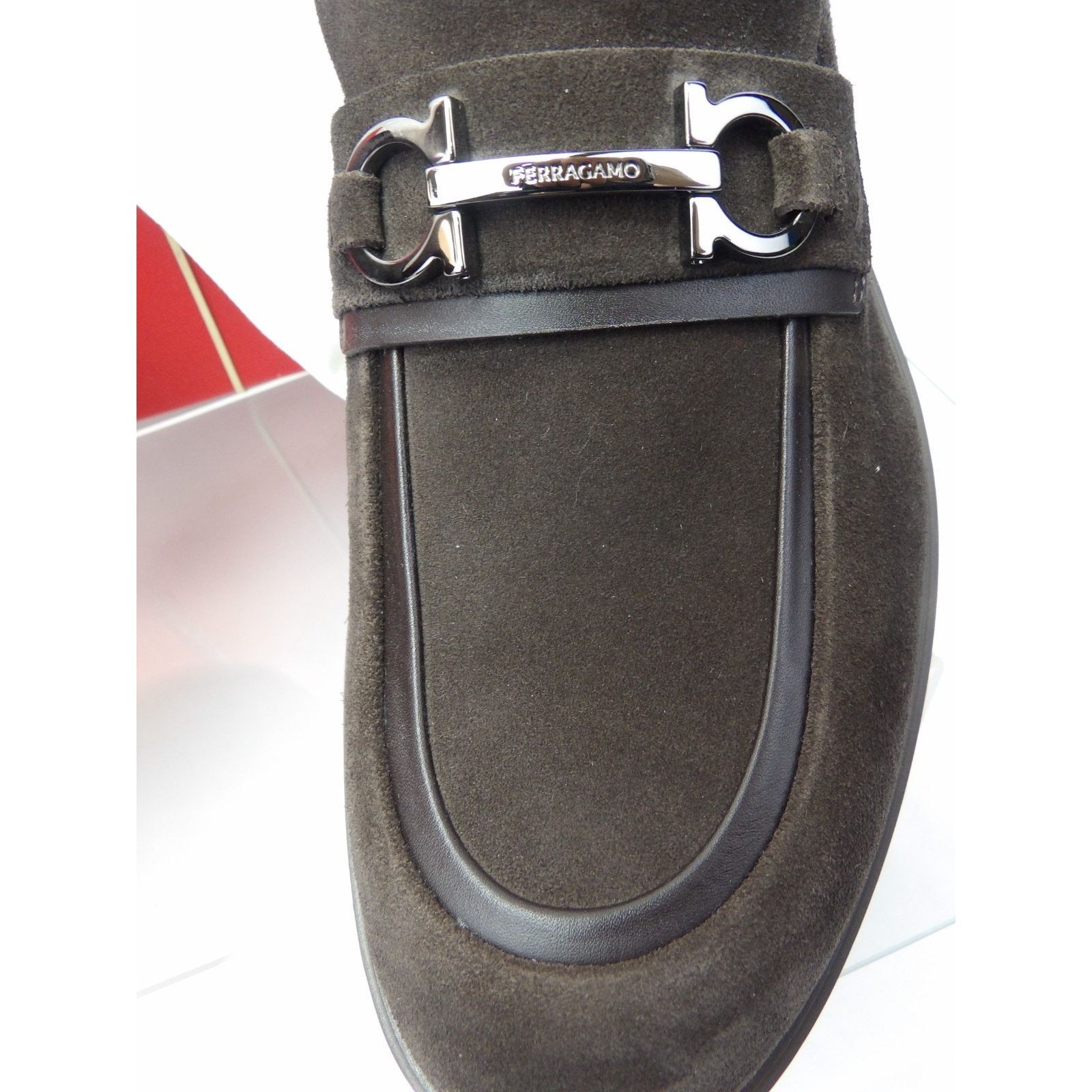Salvatore Ferragamo FERRAGAMO FIORELLO BROWN SUEDE LEATHER GANCINI LOAFERS 12 IT Size US 13 / EU 46 - 9 Thumbnail
