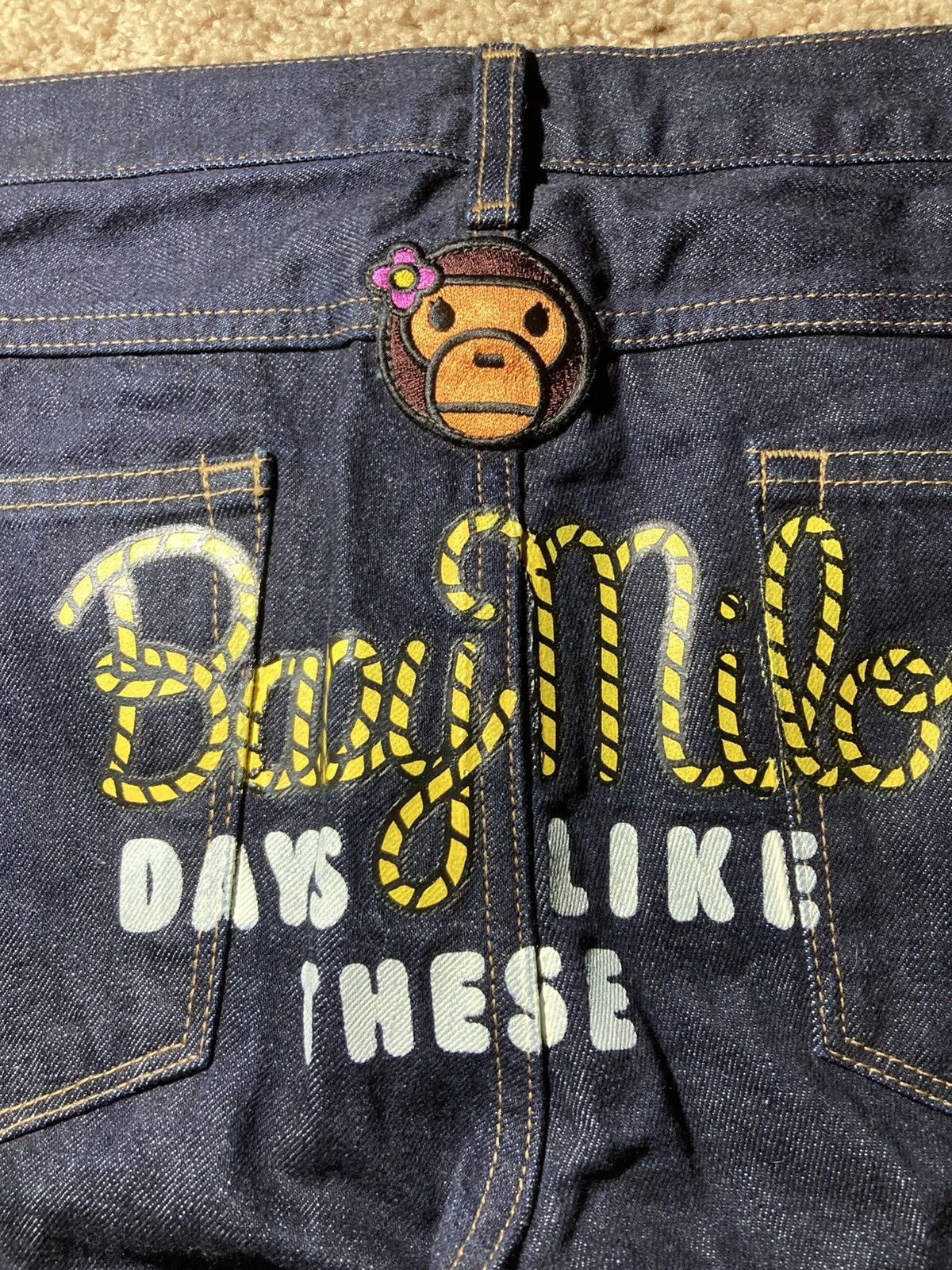 Bape 2010 Bape Baby Lisa Days Like These Jeans Denim Print Small Size US 30 / EU 46 - 6 Thumbnail