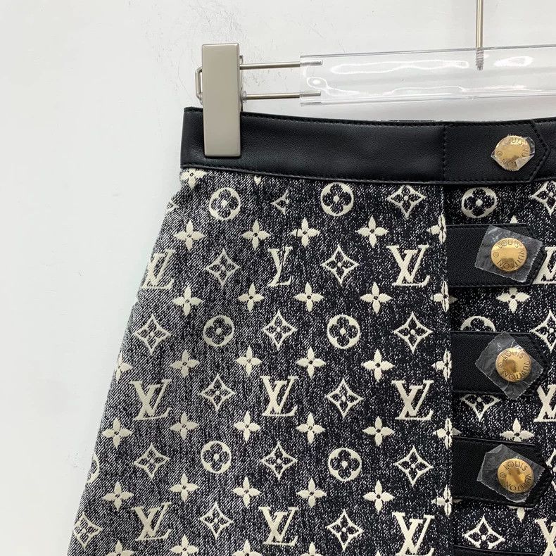Louis Vuitton Louis Vuitton 23 Dark Grey Cotton Casual Skirt with Full P Size 35" - 3 Thumbnail