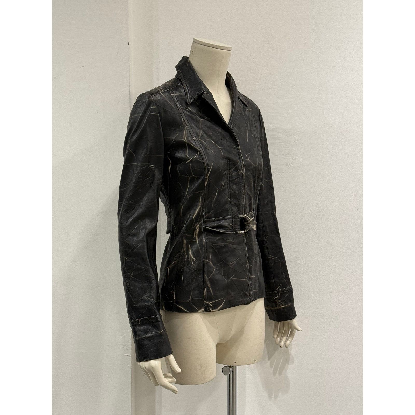 plein sud 2000s Plein Sud dyed effect distressed leather jacket Size S / US 4 / IT 40 - 3 Thumbnail