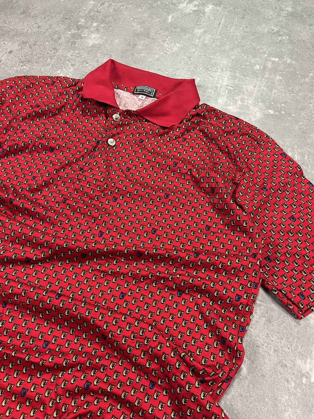 Versace Rare Vintage Versus Versace Monogram Polo Shirt Size US M / EU 48-50 / 2 - 5 Thumbnail