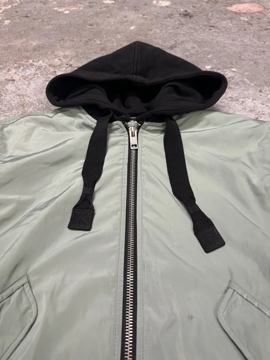 Diesel Diesel Light Green Spinal Embroidered Back Hooded Bomber Jacket Size US M / EU 48-50 / 2 - 7 Thumbnail