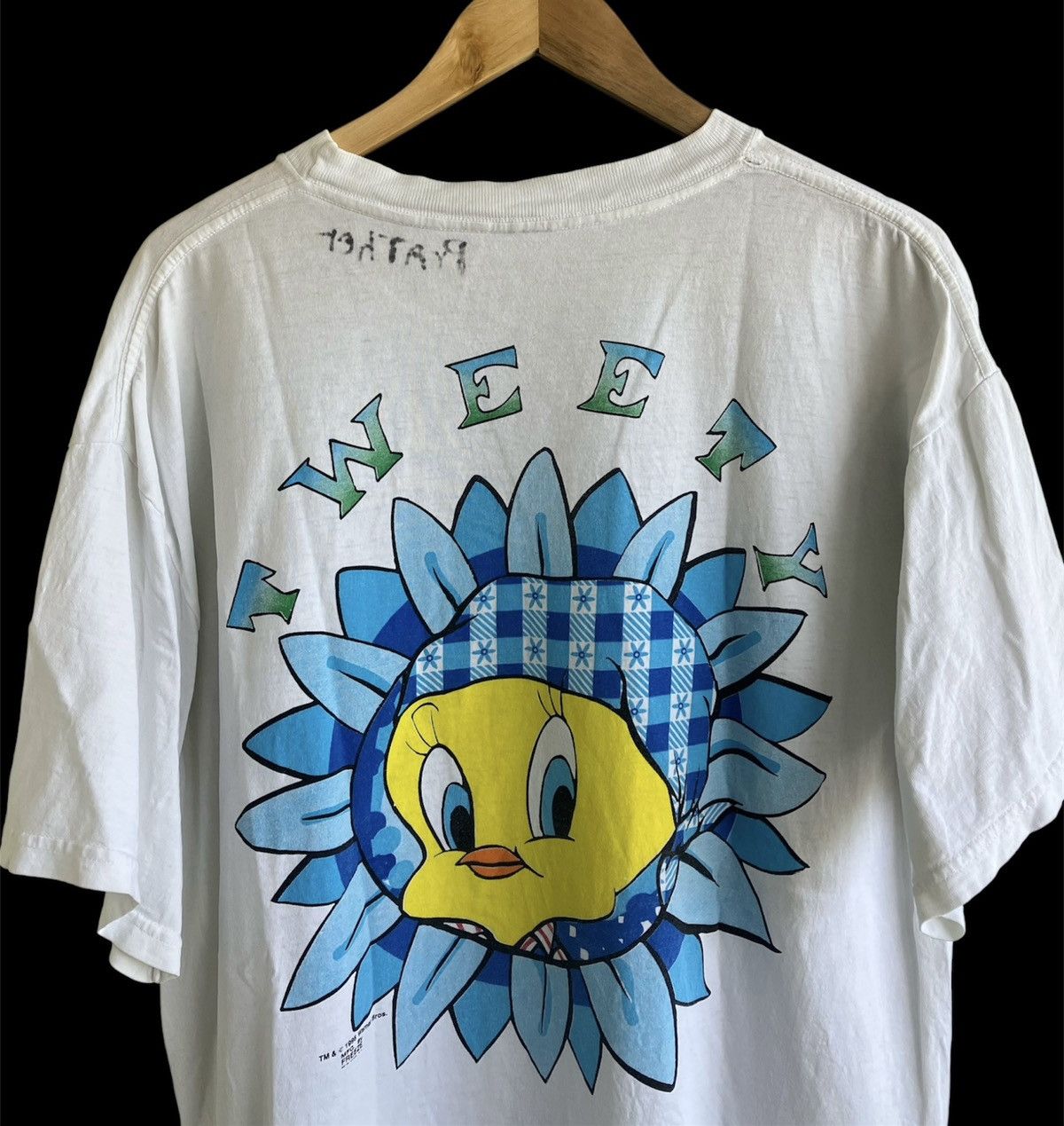 Vintage 1995 Looney Toons Tweety & Sylvester T-Shirt AOP 90s Vintage Size US XL / EU 56 / 4 - 4 Thumbnail