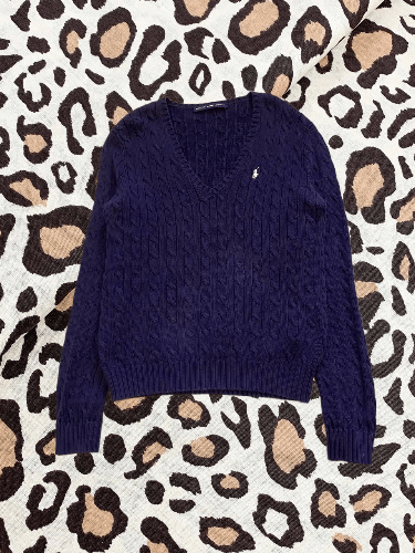 Polo Ralph Lauren Ralph Lauren Cable Knit V Neck Jumper Sweater Size XL / US 12-14 / IT 48-50 - 1 Thumbnail