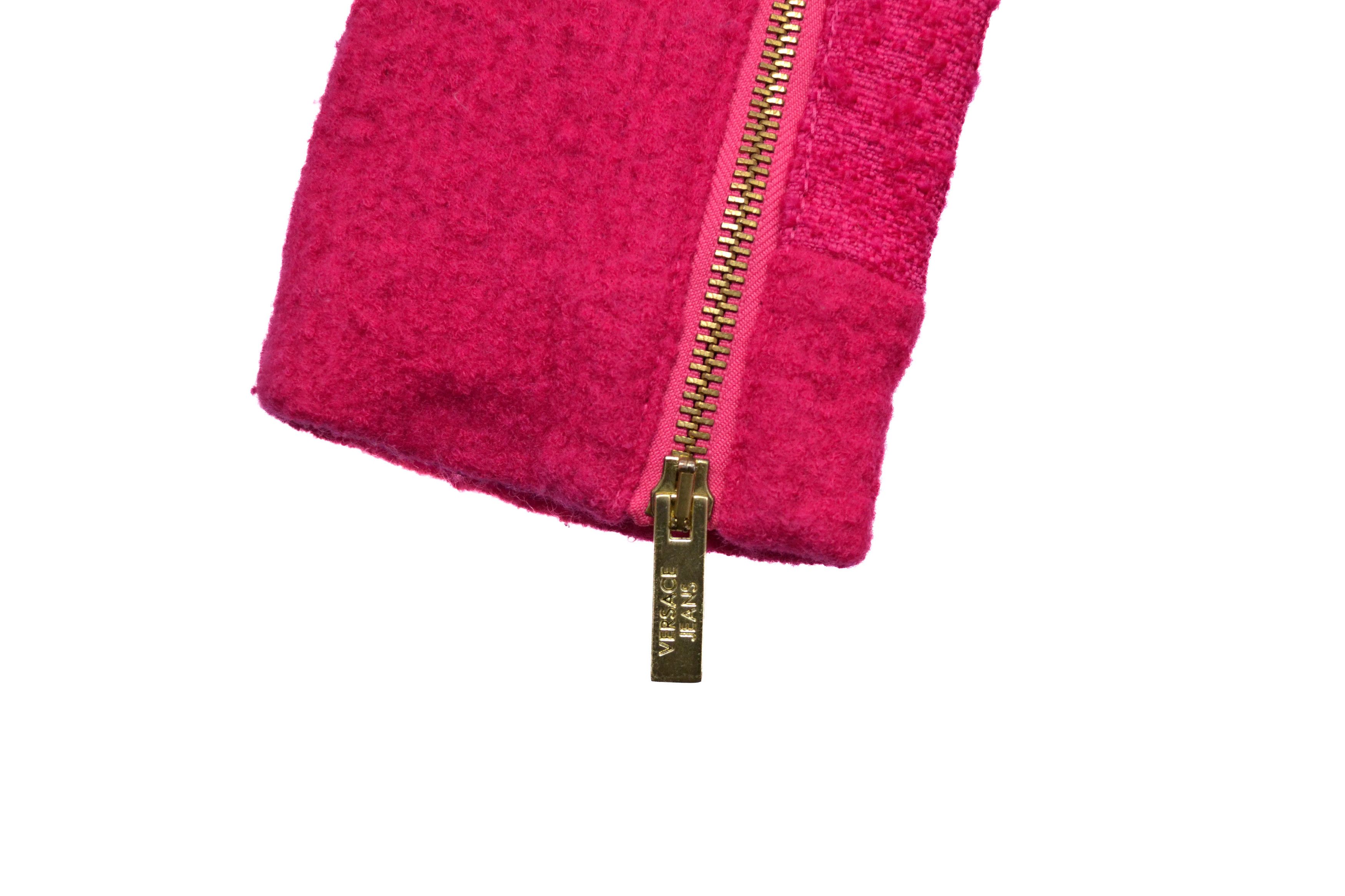 Versace Versace Jeans Virgin Wool Cotton Pink Belted Women’s Coat Size XS / US 0-2 / IT 36-38 - 5 Thumbnail