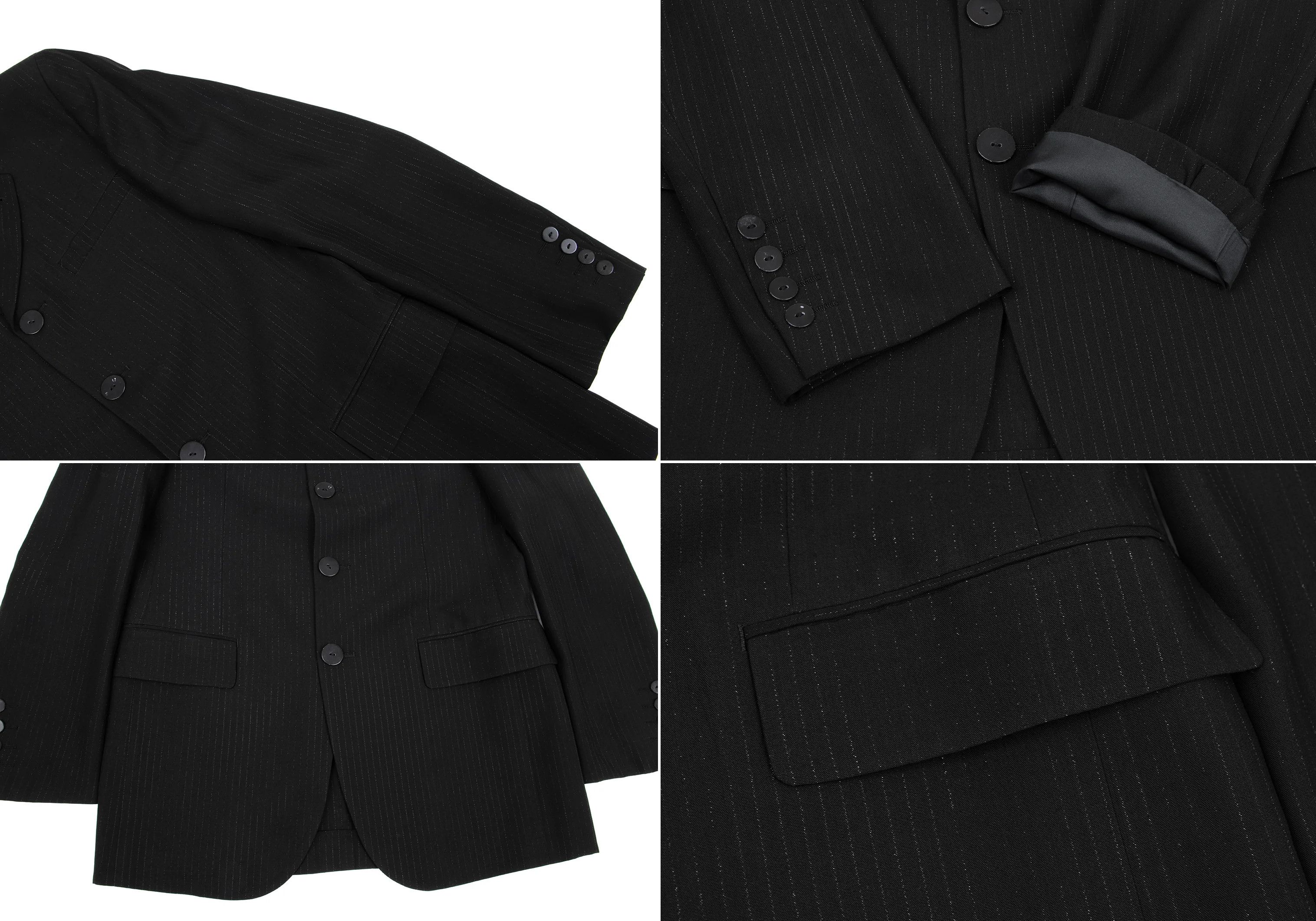 Jean Paul Gaultier Rayon Blend Lamé Stripe Setup in Black Size 48 Size US 32 / EU 48 - 5 Thumbnail