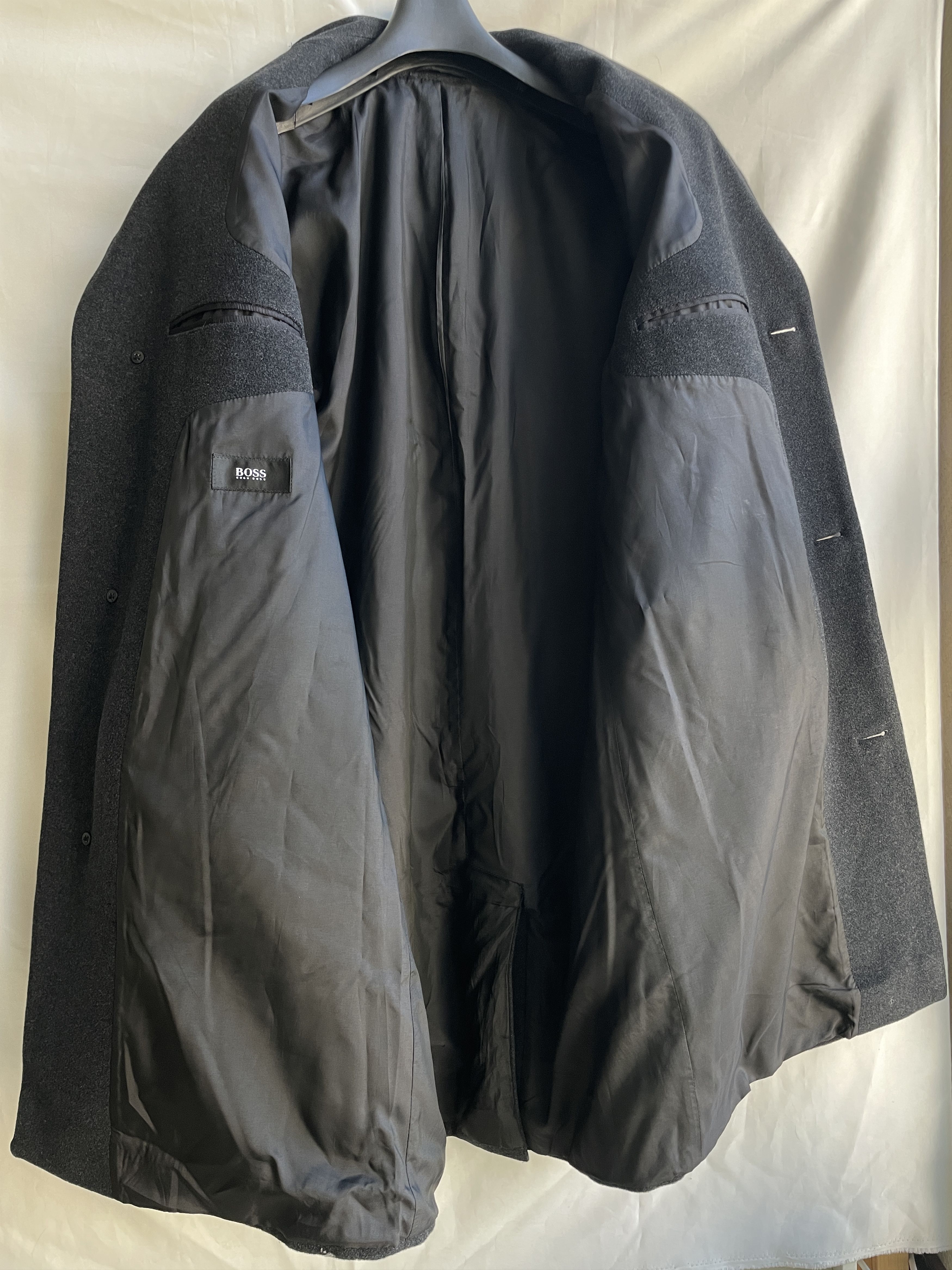 Hugo Boss Hugo Boss Vintage De Tomaso Charcoal Gray Wool Overcoat Size US XL / EU 56 / 4 - 3 Thumbnail