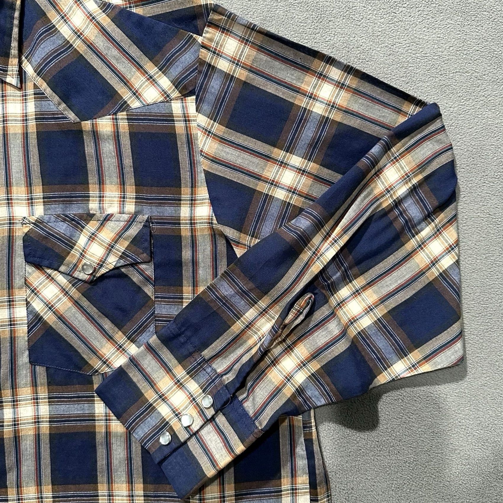 Vintage VINTAGE Rancher Western Wear Shirt Mens 1X Long Sleeve Blue USA Western Size US XL / EU 56 / 4 - 6 Thumbnail