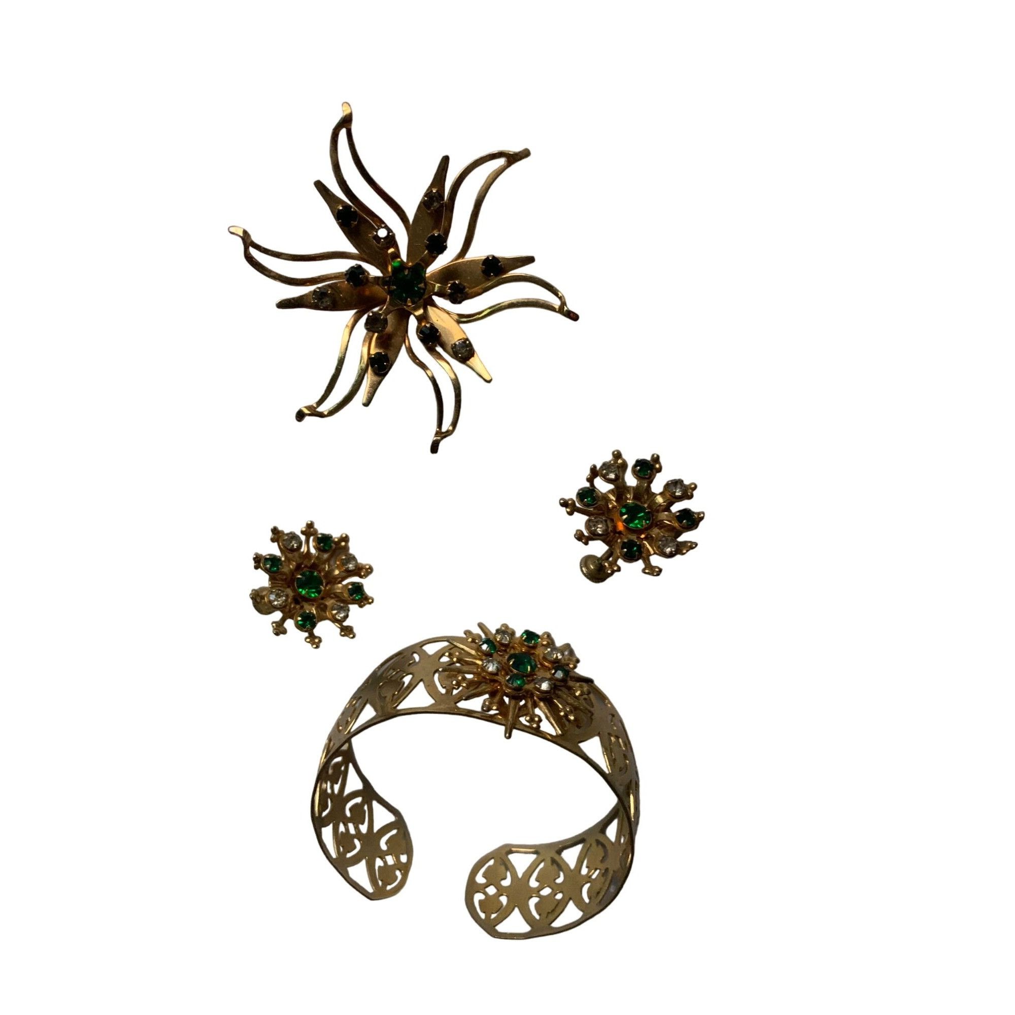 Other Vintage Womens Jewelry - Goldtone Bracelet, Earrings and Pin Size ONE SIZE - 3 Thumbnail