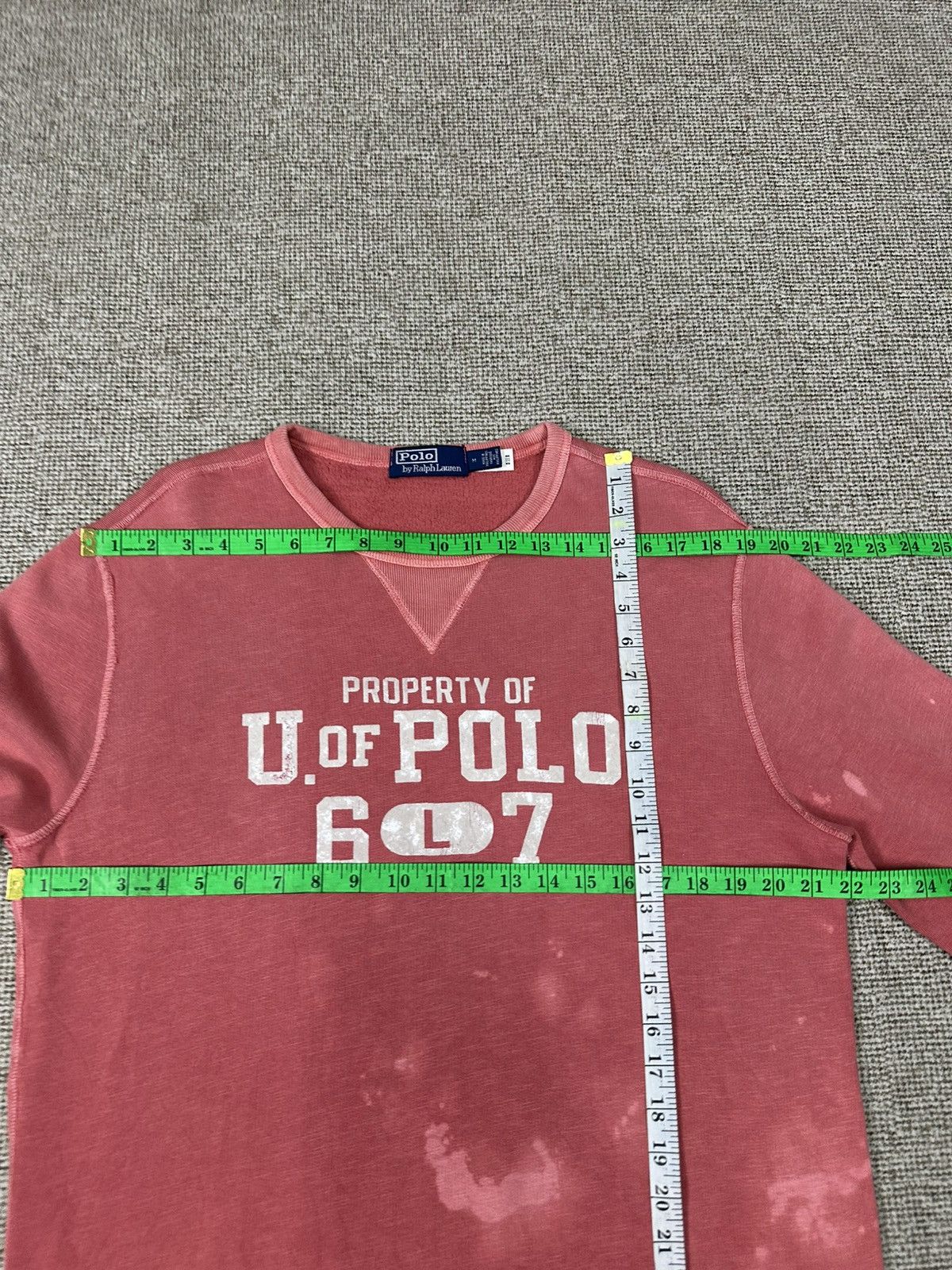 Polo Ralph Lauren Vintage US Polo Ralph Lauren Faded Bleach Crewneck Z401 Size US M / EU 48-50 / 2 - 6 Thumbnail