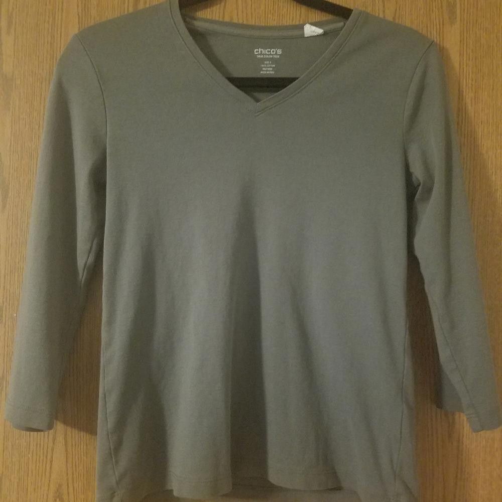 Chicos Chico's Gray True Color Tee Size 0 (Small) Size S / US 4 / IT 40 - 1 Thumbnail