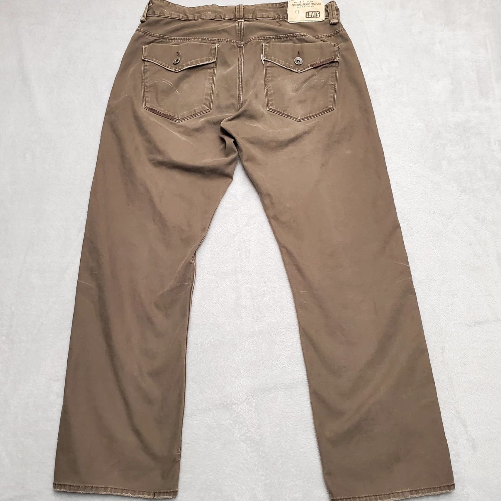 Levi's VINTAGE Levi's Pants Mens 36x30 Twill Slim Brown 5-Pocket Levis Button Pocket 90s Y2K Casual Mens Size US 36 / EU 52 - 6 Thumbnail