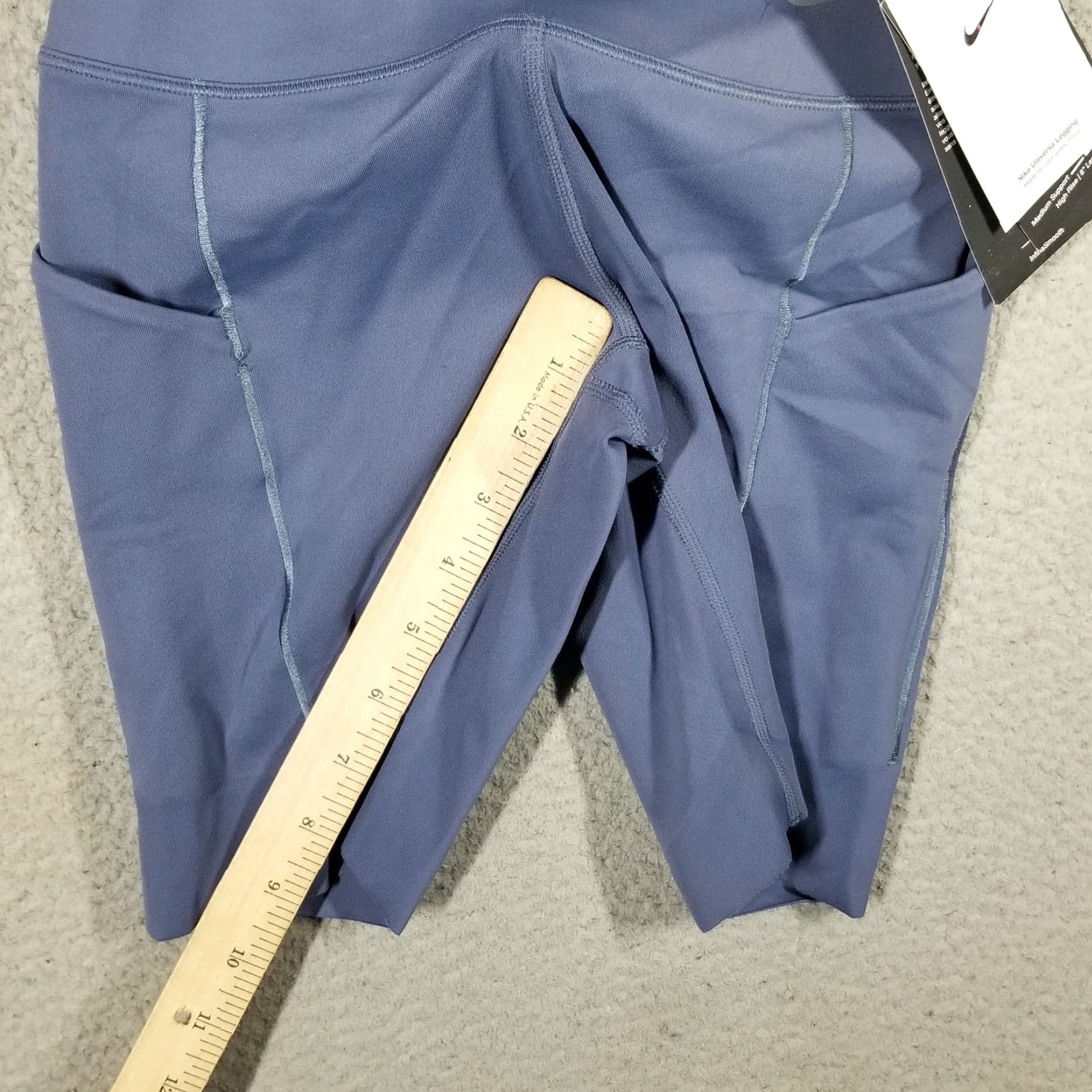 Nike Nike Women's XS Blue High-Waisted 8" Biker Shorts with Pockets Activewear Fitness Size 26" / US 2 / IT 38 - 7 Thumbnail