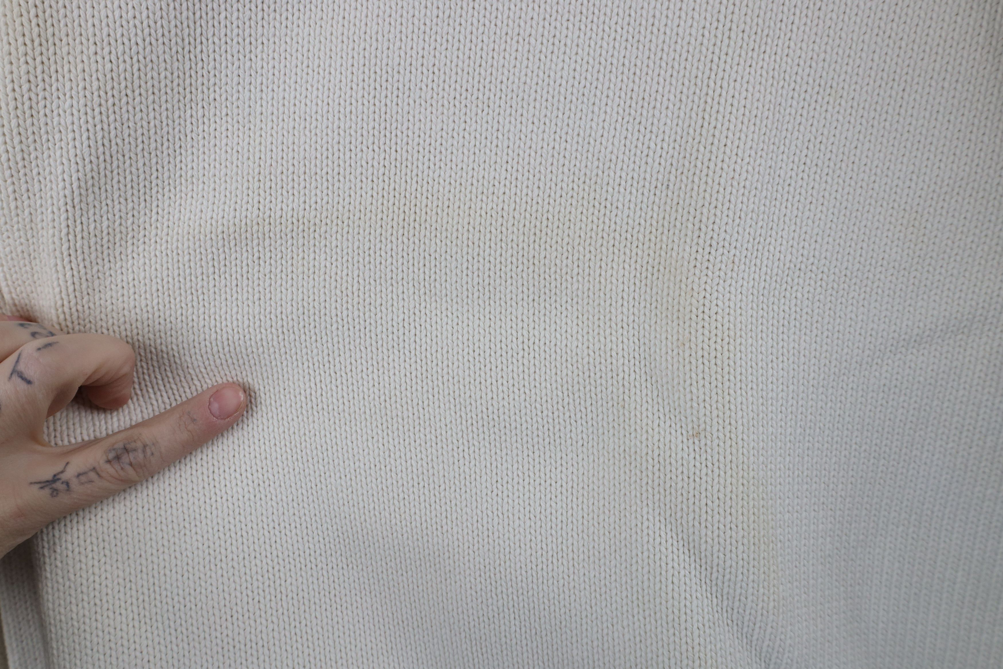 Eddie Bauer × Vintage Vintage 90s Eddie Bauer Blank Cotton Knit Sweater Cream Size US XL / EU 56 / 4 - 7 Thumbnail