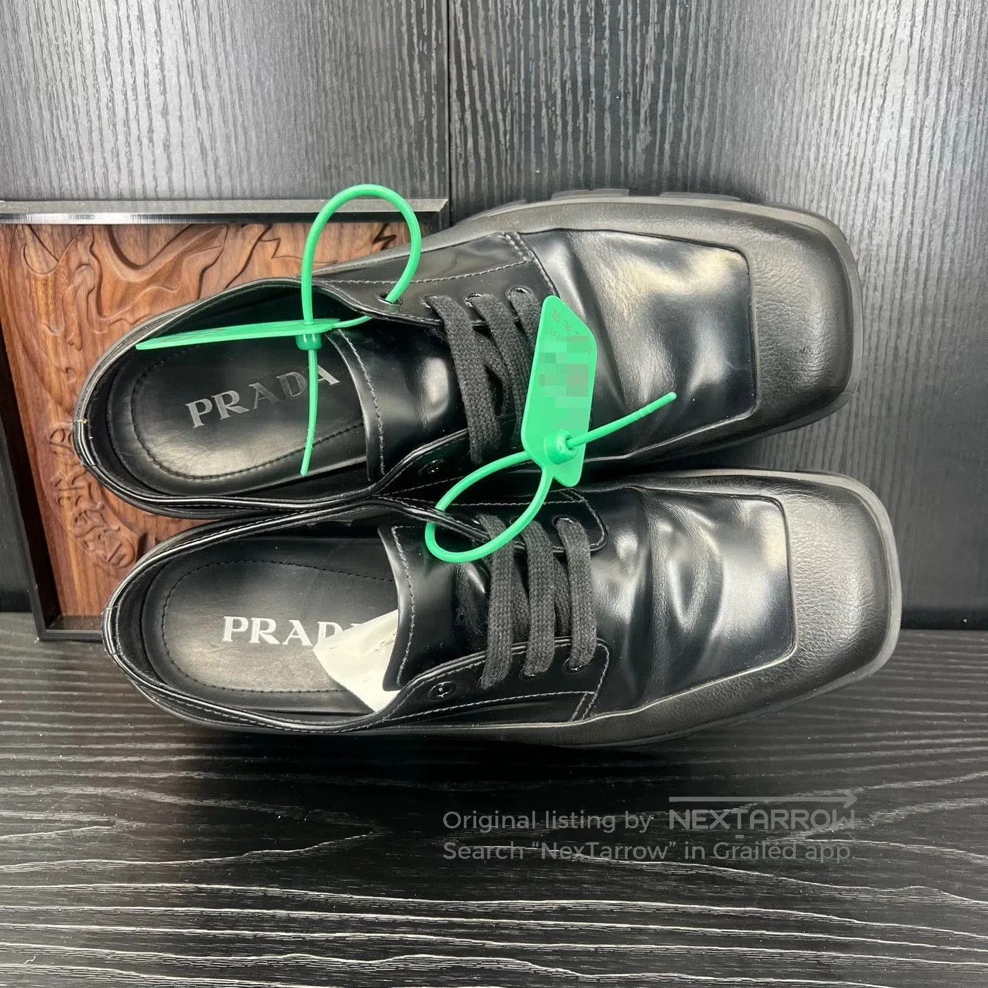 Prada Black Leather Chunky Sole Lace. Size US 8 / EU 41 - 2 Thumbnail