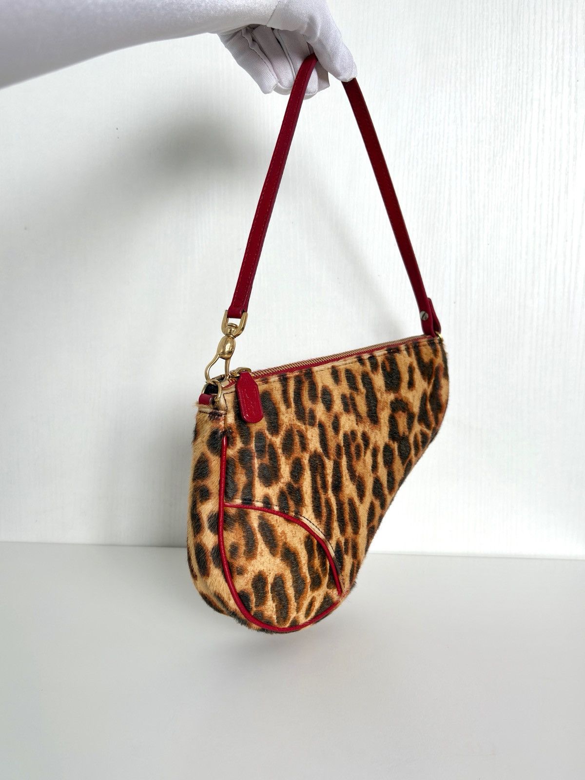 Dior Christian Dior Leopard Pony Hair Mini Saddle Bag Size ONE SIZE - 4 Thumbnail