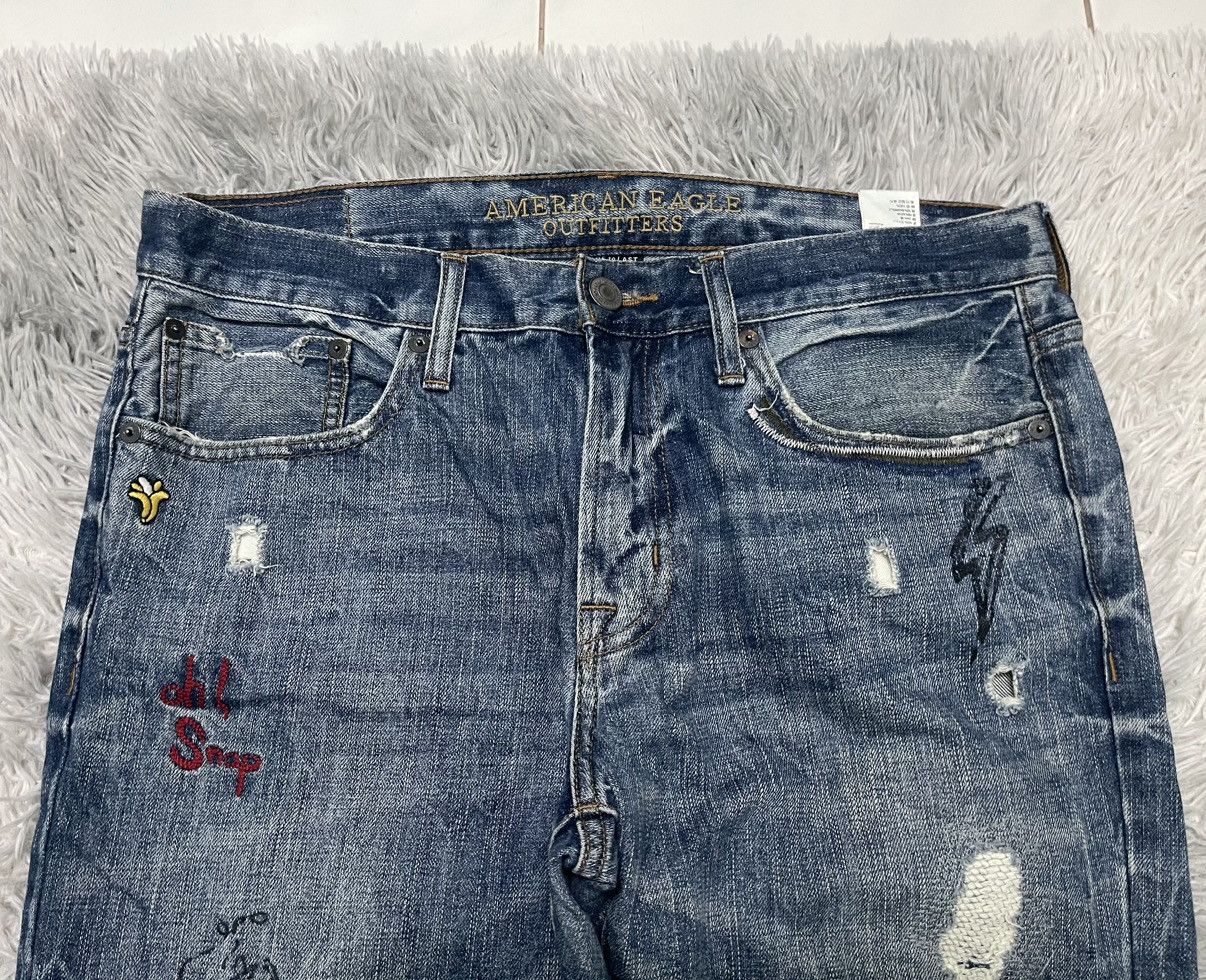 American Eagle Outfitters 2000s AMERICAN EAGLES OUTFITTER RARE DISTRESSED DENIM Size US 33 - 7 Thumbnail