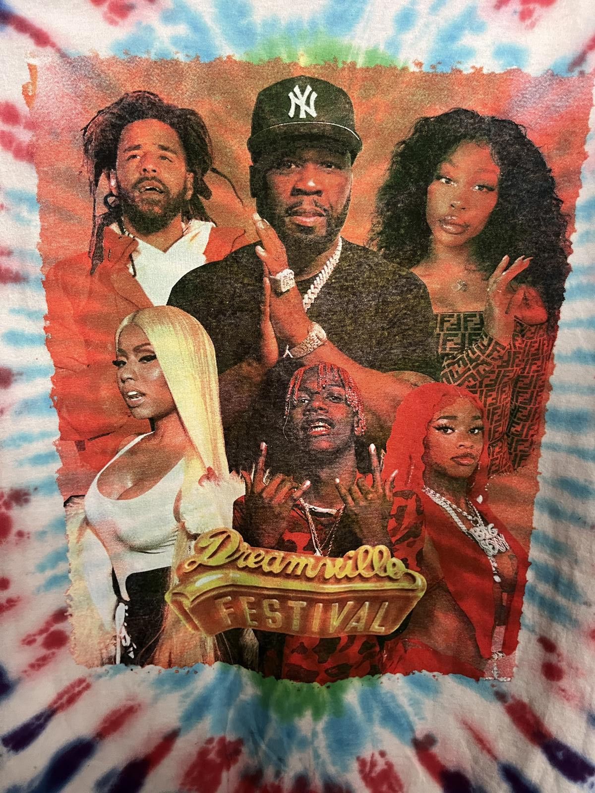 Designer Dreamville Festival T-shirt Tie Dye 2024 J. Cole / 50 Cent Size US XL / EU 56 / 4 - 4 Thumbnail