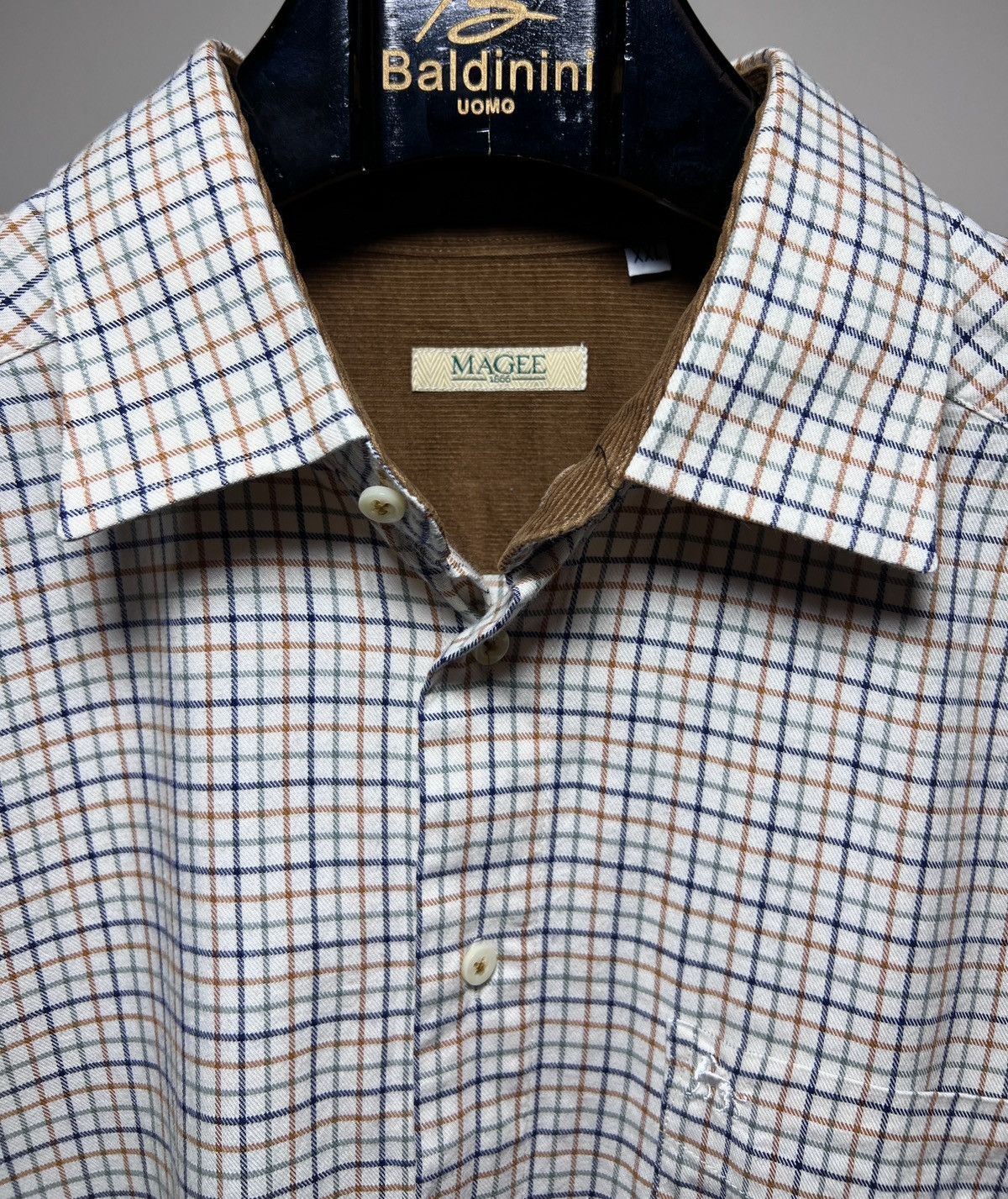 Magee Magee 1866 Men's Shirt XXL Check - Velour Collar Size US XXL / EU 58 / 5 - 1 Thumbnail