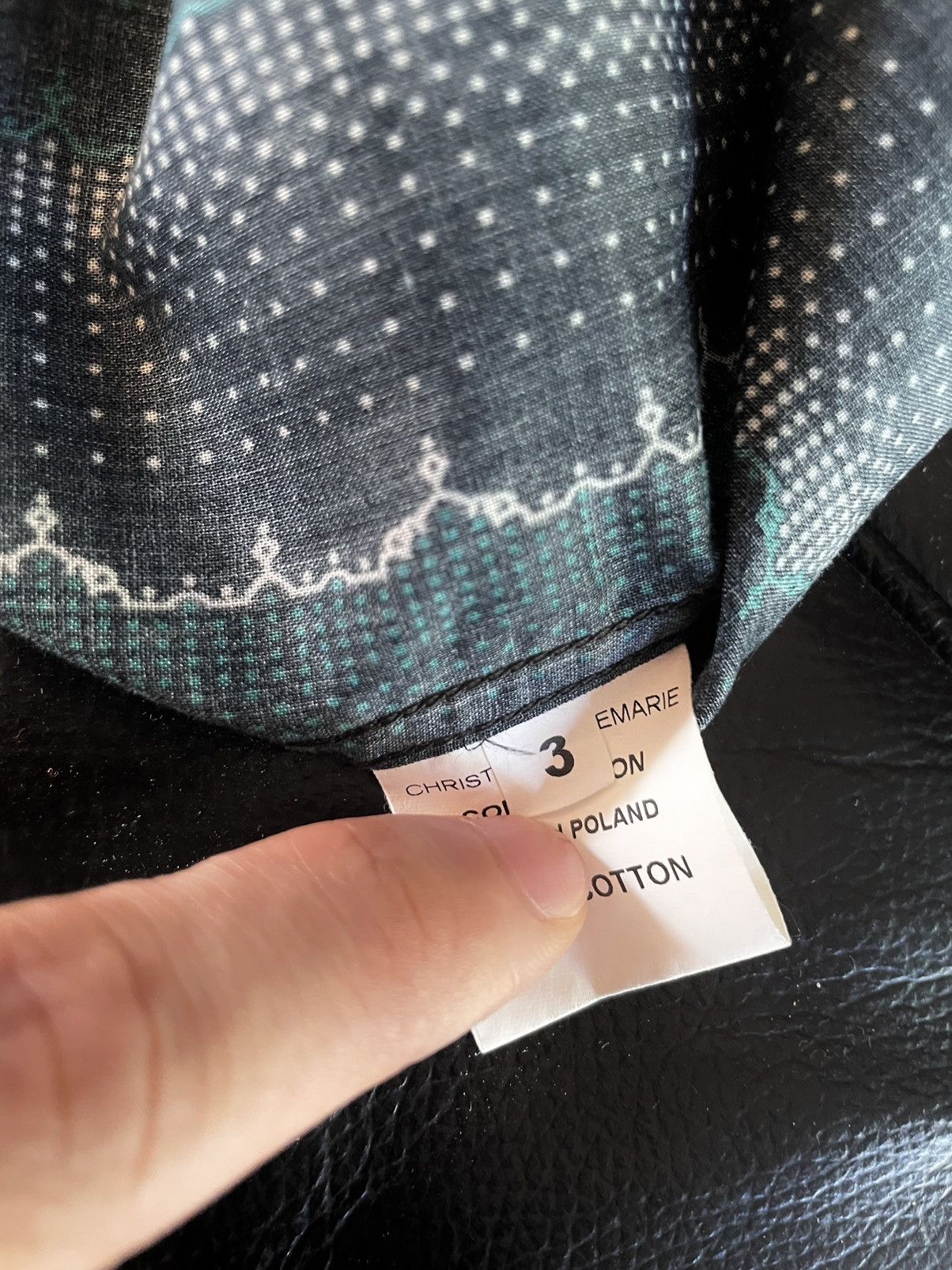 Christophe Lemaire PIN DOT PRINTED CAPRI ONE PIECE COLLAR SHIRT Size US M / EU 48-50 / 2 - 7 Thumbnail