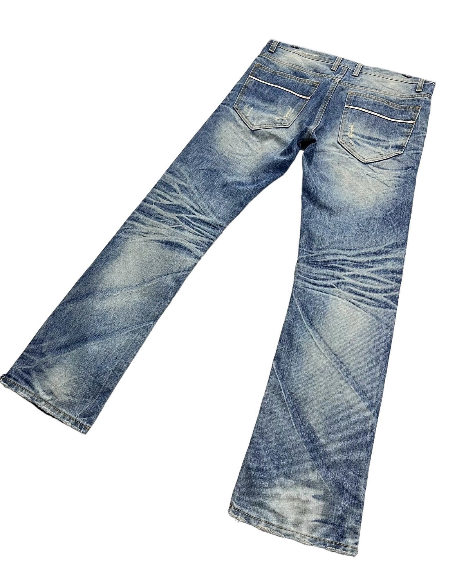 Japanese Brand FYE🔥90's IMPROVES Mud Wash Claw Mark Distressed Denim Jeans Size US 32 / EU 48 - 10 Thumbnail