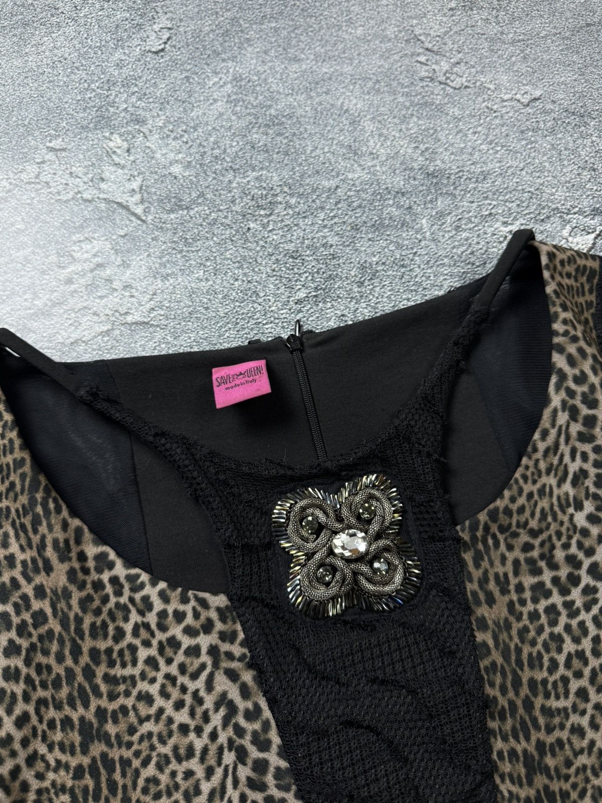 Jean Paul Gaultier Save The Queen Metal Logo Layer Lace Leopard Panel Mesh Top Size M / US 6-8 / IT 42-44 - 7 Thumbnail