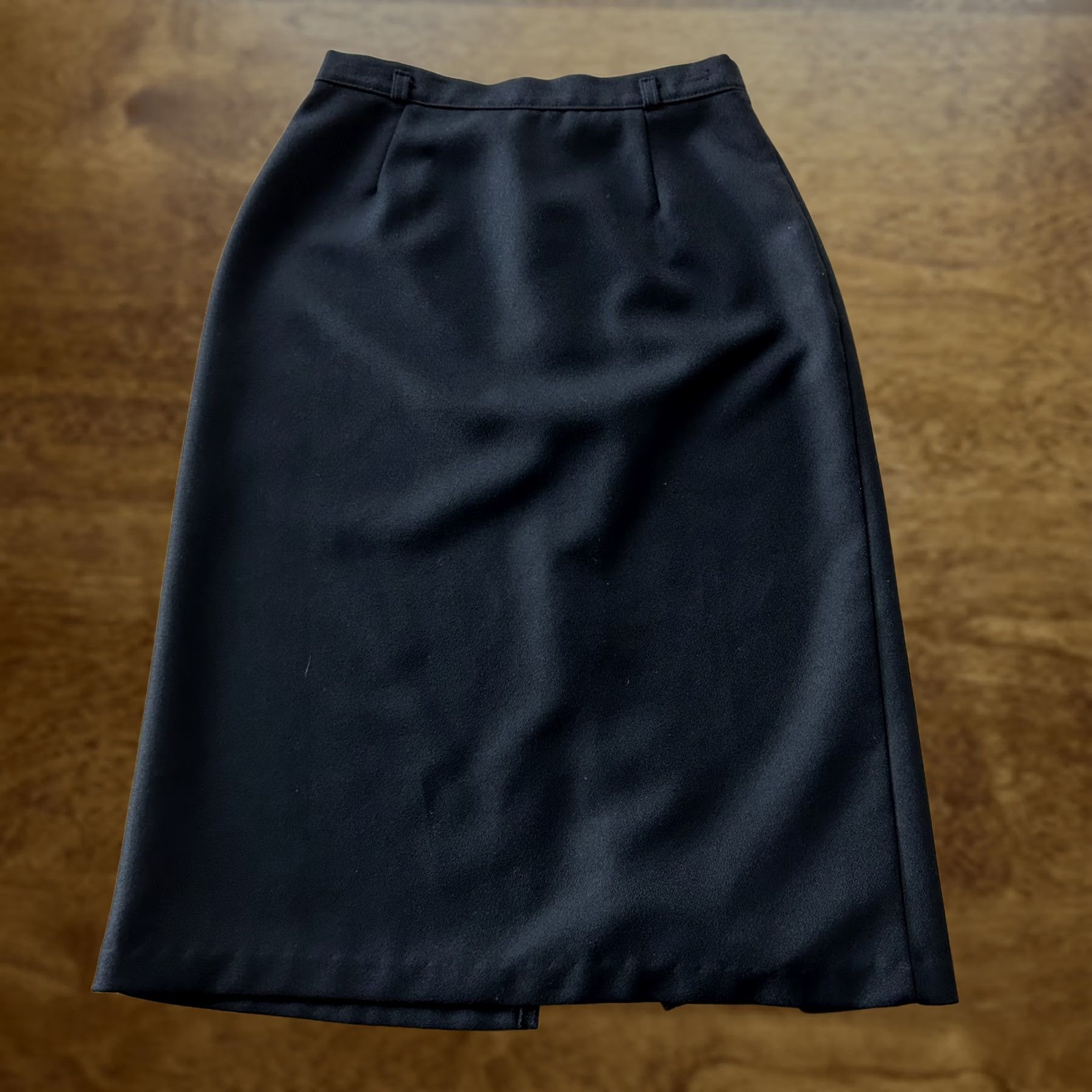 Vintage Womens Black Midi Pencil Skirt Elastic Waist Slit Workwear Career Office Medium Size 32" / US 10 / IT 46 - 1 Thumbnail