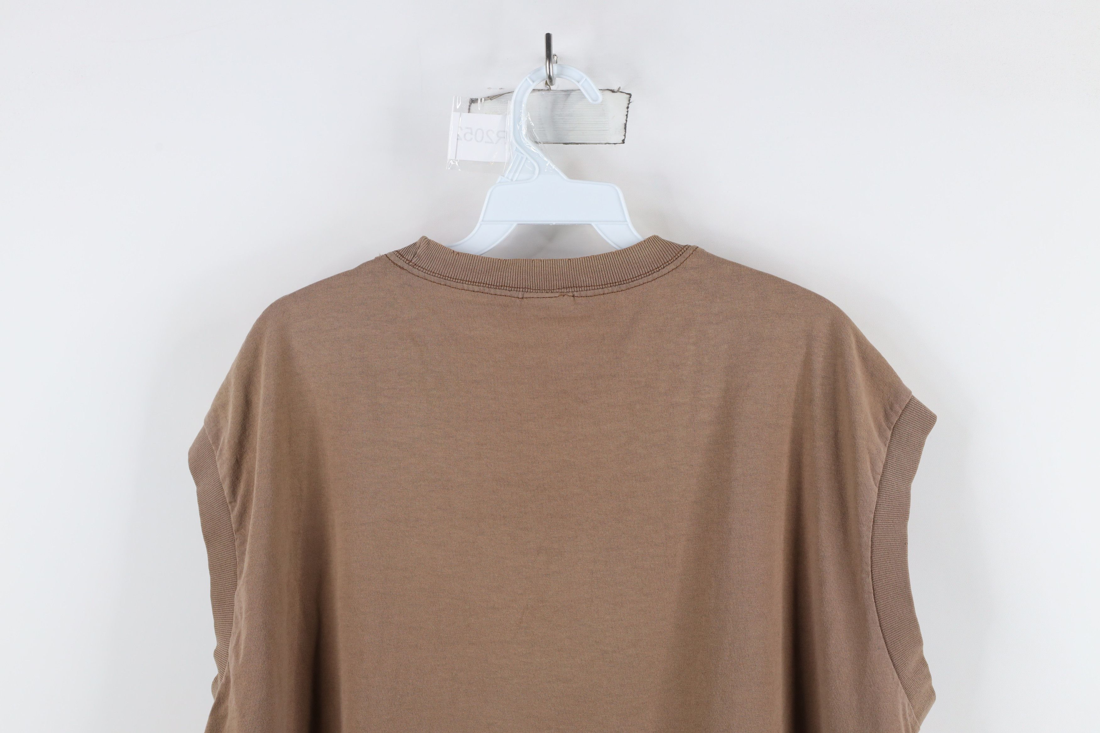 Vintage Vintage 90s Streetwear Blank Sleeveless Muscle T-Shirt Brown Size US XL / EU 56 / 4 - 11 Thumbnail