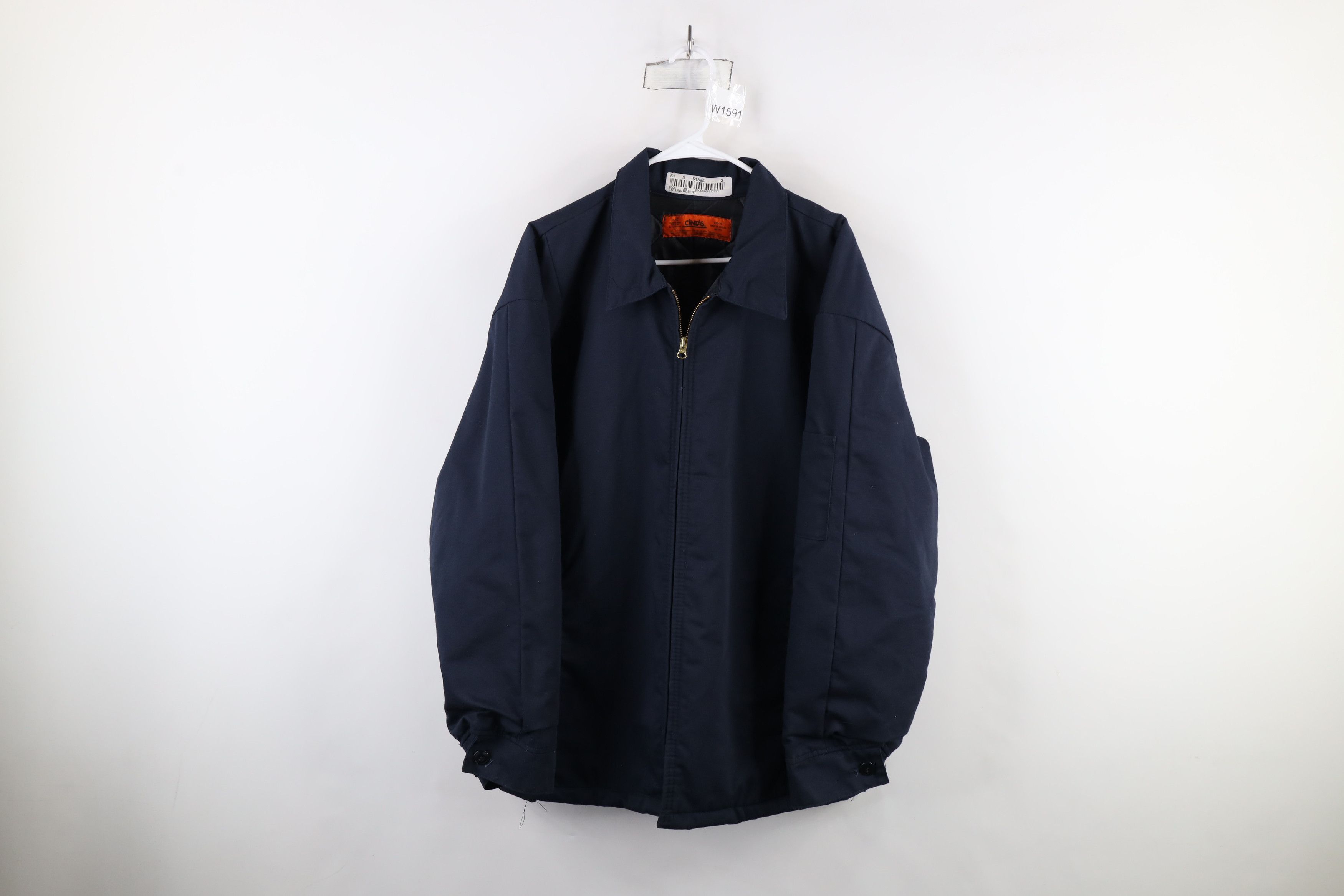 Vintage Vintage 90s Streetwear Workwear Mechanic Jacket Navy Blue Size US XL / EU 56 / 4 - 1 Thumbnail
