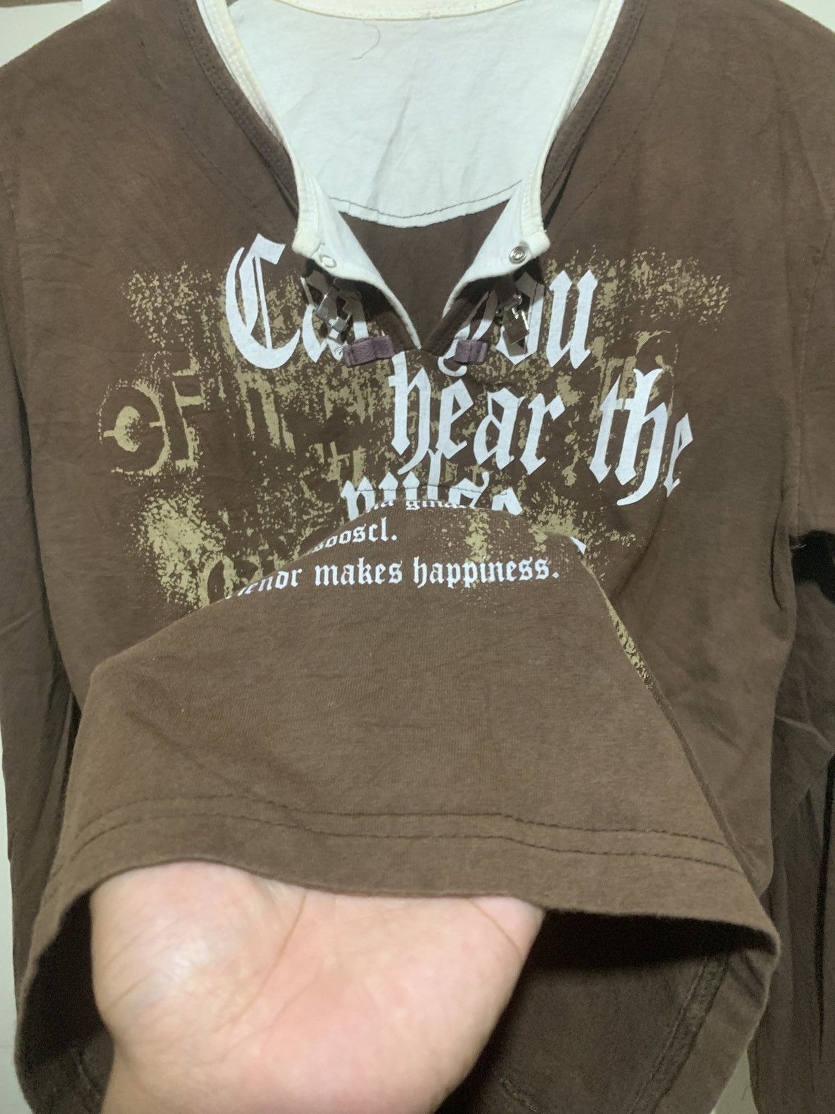 If Six Was Nine Japanese Poem LongSlevee Double Layer Raf Simons Style Tee Size US M / EU 48-50 / 2 - 4 Thumbnail