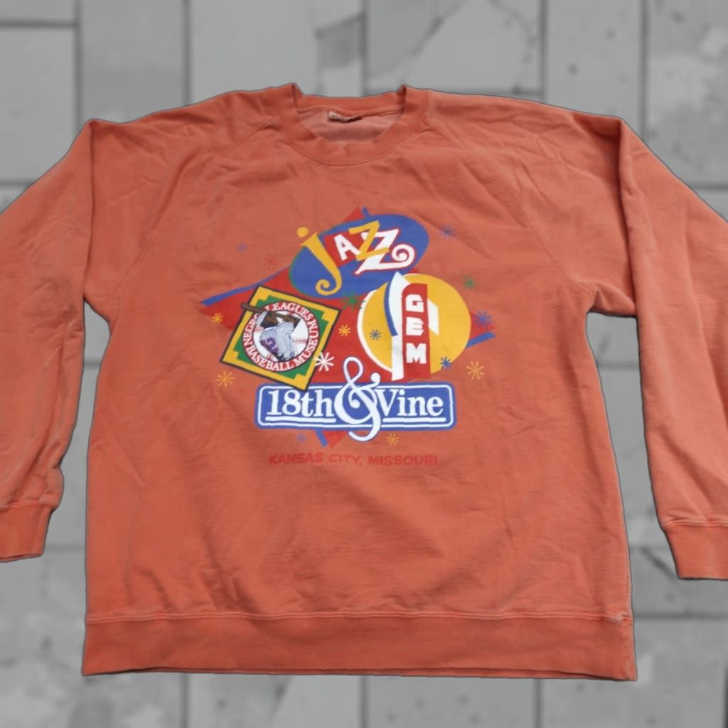 Vintage VINTAGE Timeout Sweater Medium Orange Kansas City Missouri 18th & Vine Monarchs Mens M Pullover Sweatshirt Cotton Blend Size US M / EU 48-50 / 2 - 1 Thumbnail