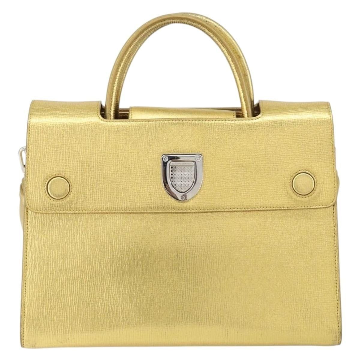 Dior Dior Leather Handbag Gold Size ONE SIZE - 1 Thumbnail