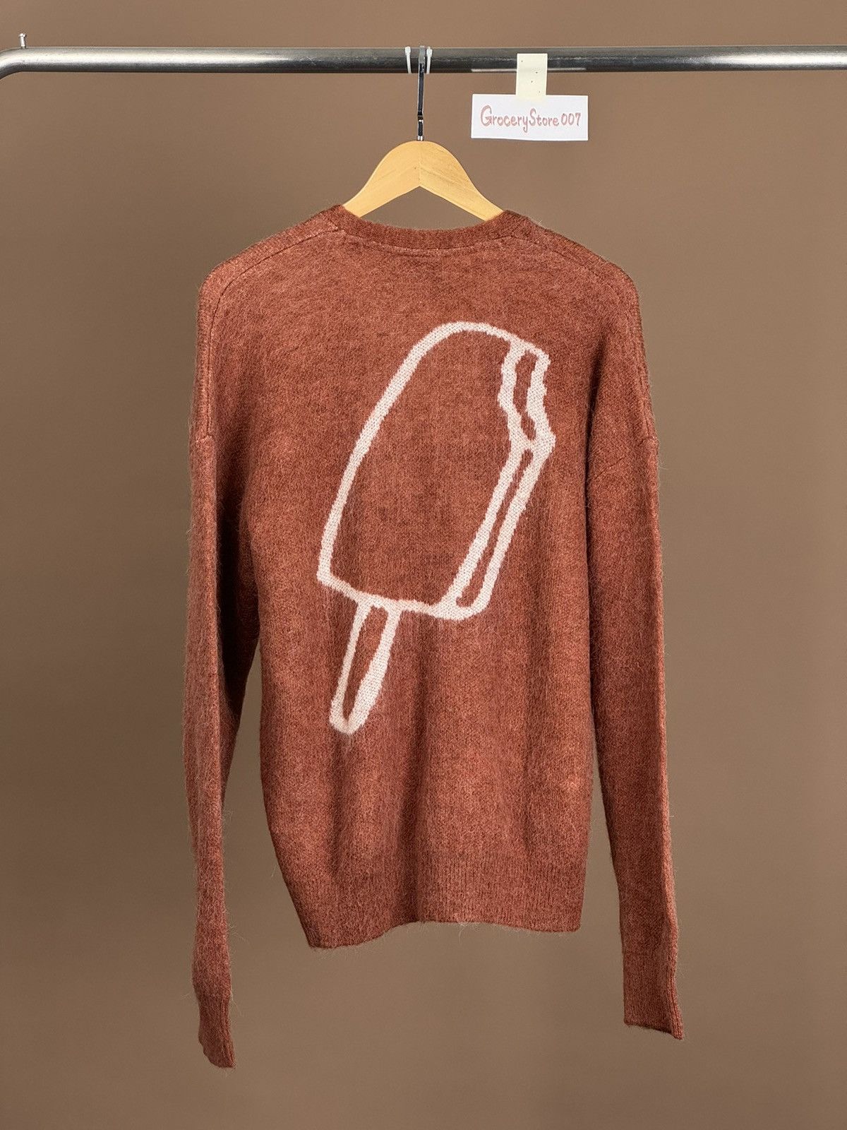 image of Icecream Cardigan Sweatshirt S in Brown, Men's (Size Small)