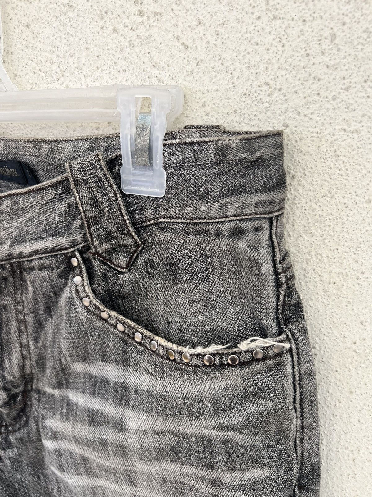 Schlussel Vintage Schlussel Japan Ripped Distressed Denim Grey Jeans Size US 31 - 12 Thumbnail