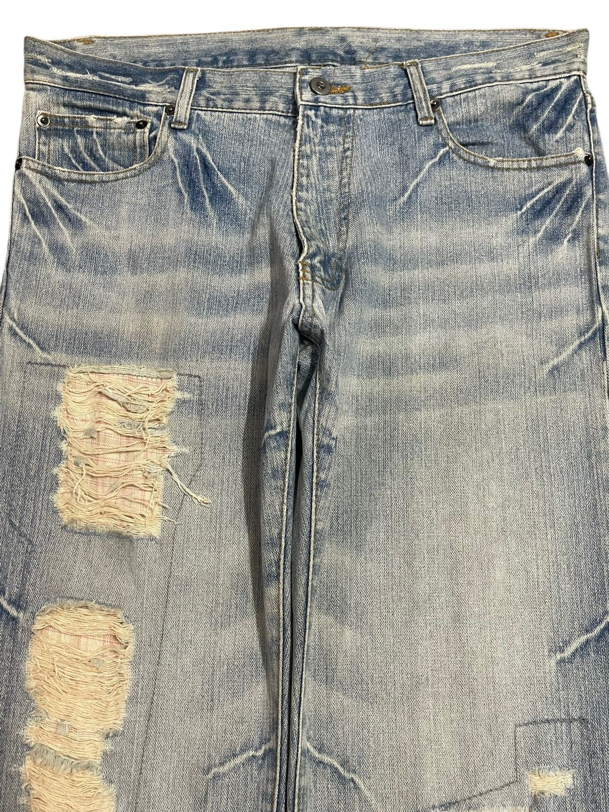 Kapital Vintage Japanese Brand Destroy Distressed Style Baggy Jeans Size US 34 / EU 50 - 3 Thumbnail