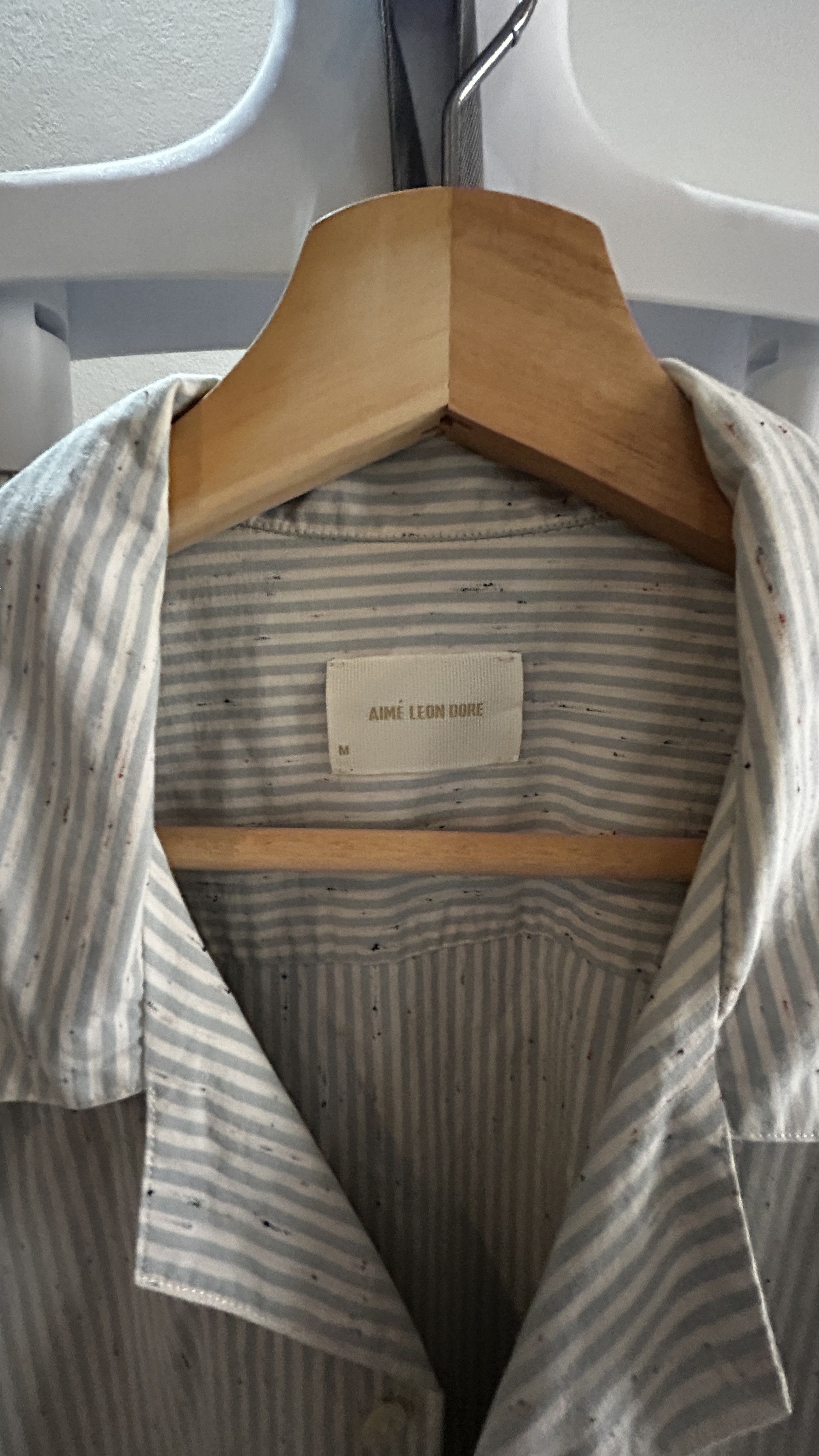 Aime Leon Dore Aime Leon Dore Striped speckled cotton-poplin shirt Size US M / EU 48-50 / 2 - 2 Thumbnail