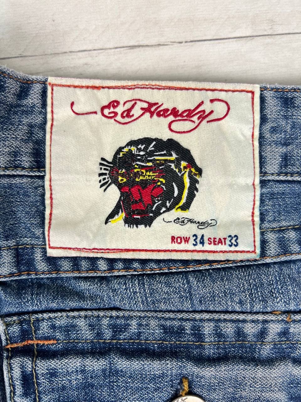 Ed Hardy Vintage Ed Hardy Baggy Denim Jeans Big Logo Skull Size US 34 / EU 50 - 11 Thumbnail