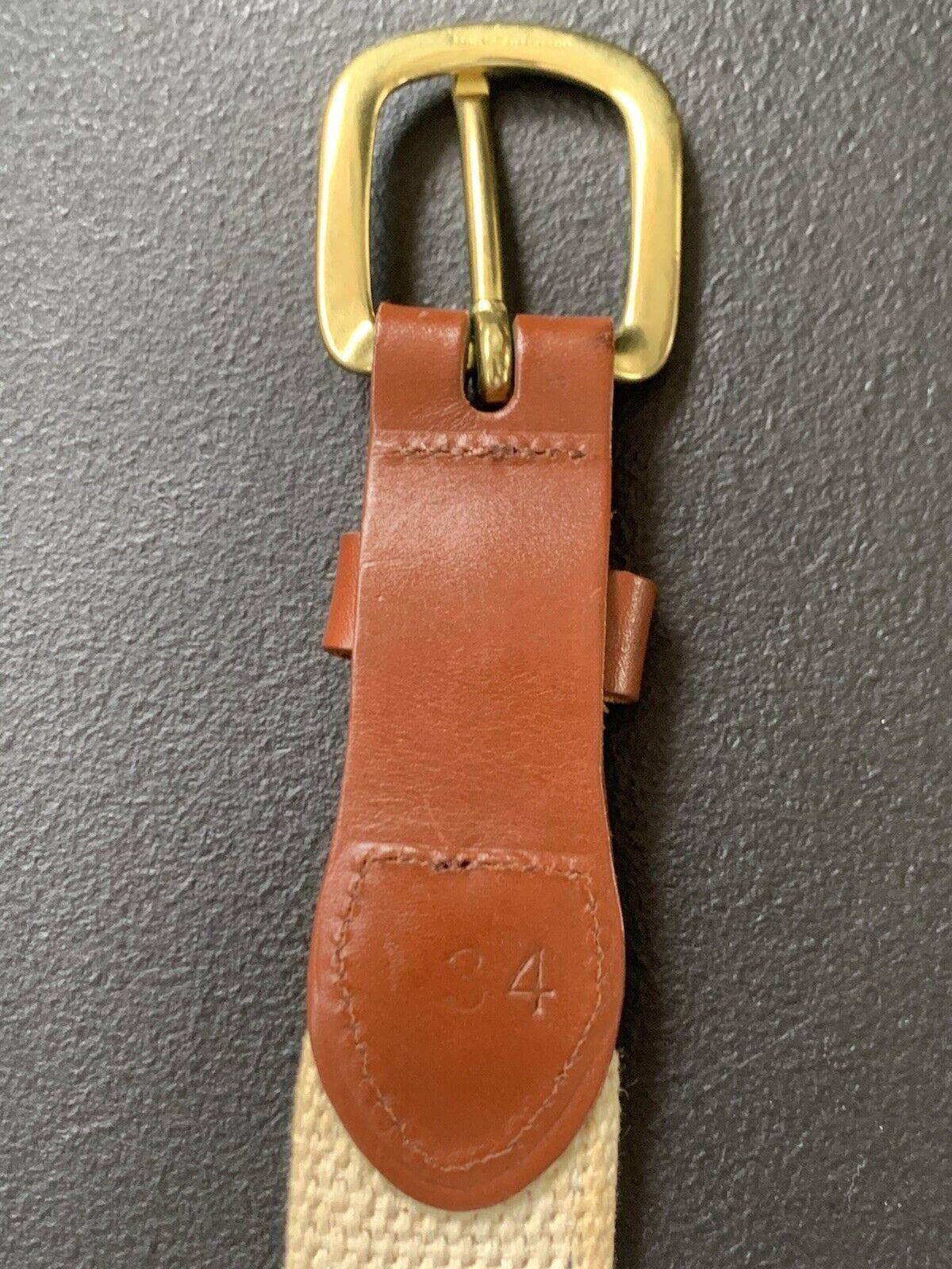 Other Vtg Leather Man Cape Cod Solid Brass Buckle Woven Belt Sz 34 Size ONE SIZE - 3 Thumbnail
