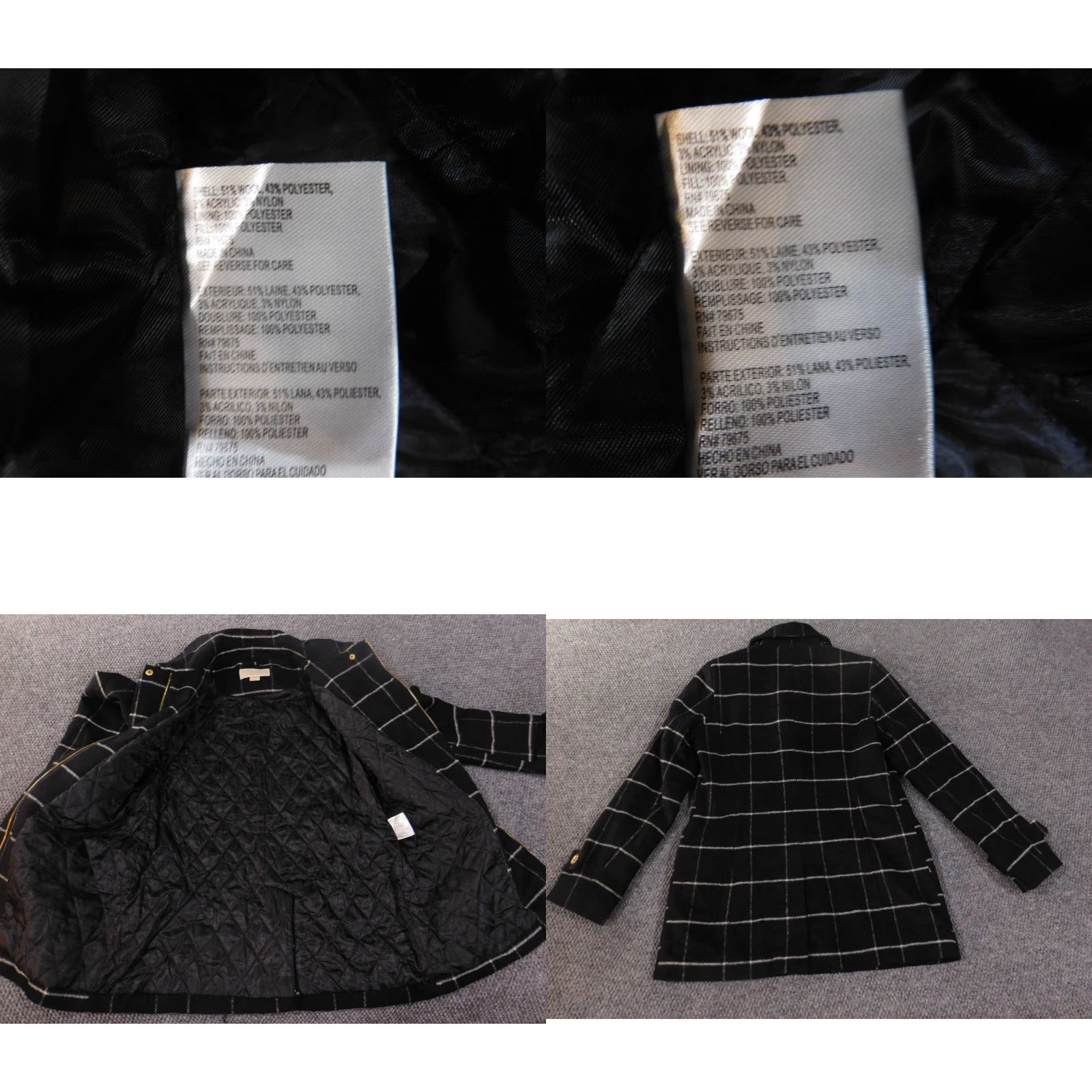Michael Kors Michael Kors Jacket Women Pea Coat Plaid Wool Black Lining Polyester Toggle Mid-Length Size 4 Regular Chenille? Size S / US 4 / IT 40 - 8 Thumbnail