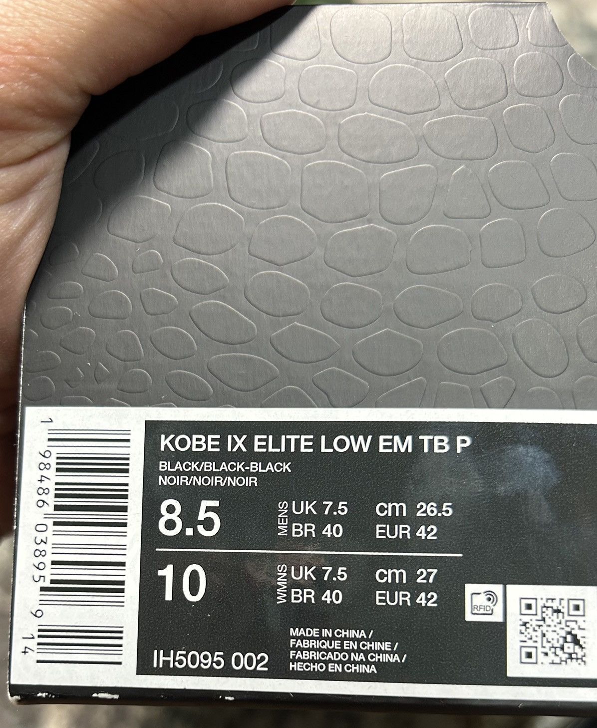 Nike Unreleased Kobe 9 Protro Triple Black Size US 8.5 / EU 41-42 - 7 Thumbnail