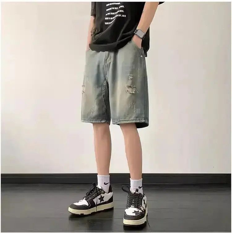 Japanese Brand Retro straight leg distressed jeans Size US 32 / EU 48 - 1 Thumbnail