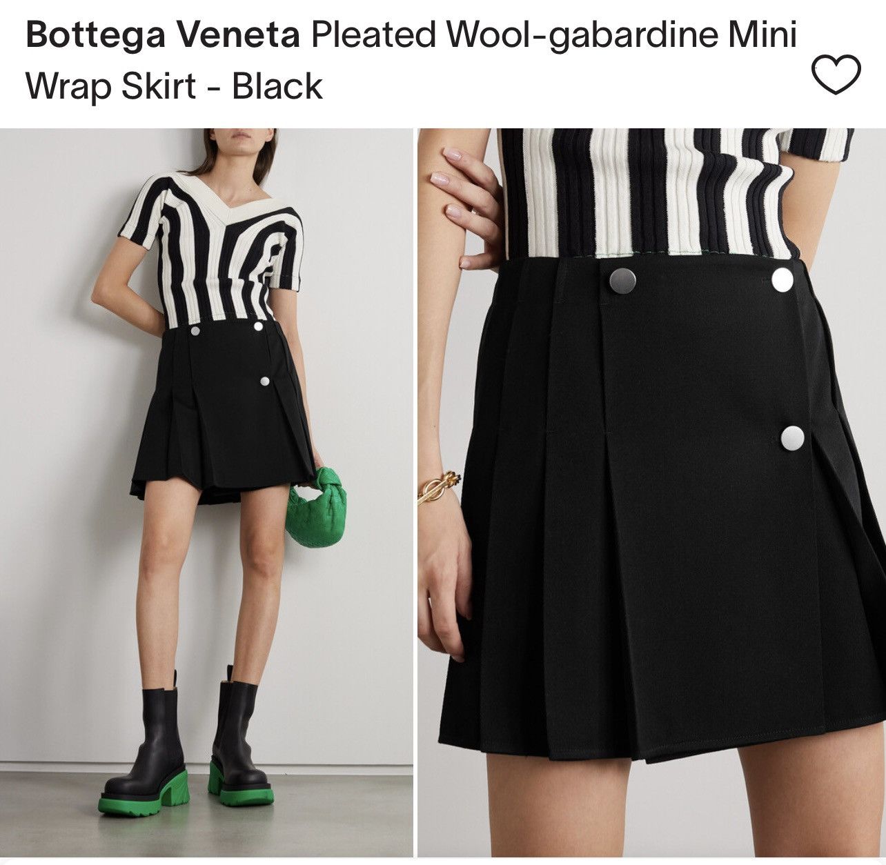 Bottega Veneta Bottega Veneta Wool Gabardine Skirt in Black size 42 Size 42" / US 20 - 7 Thumbnail